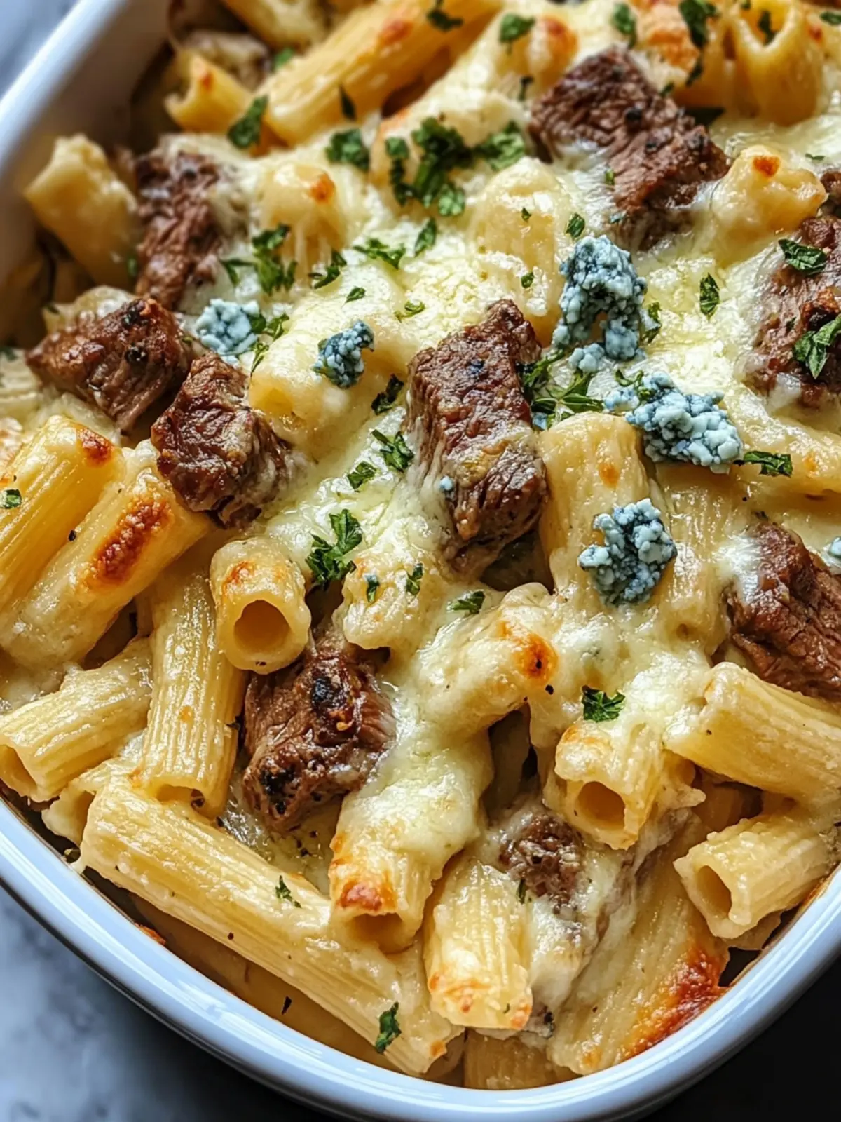 Creamy Steak & Blue Cheese Rigatoni Bake for Cozy Nights 3 Steak & Blue Cheese Rigatoni Bake