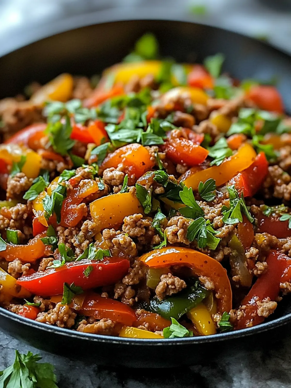 Easy Healthy Ground Turkey & Peppers Skillet Dinner Bliss 2 Easy Healthy Ground Turkey & Peppers Skillet Dinner