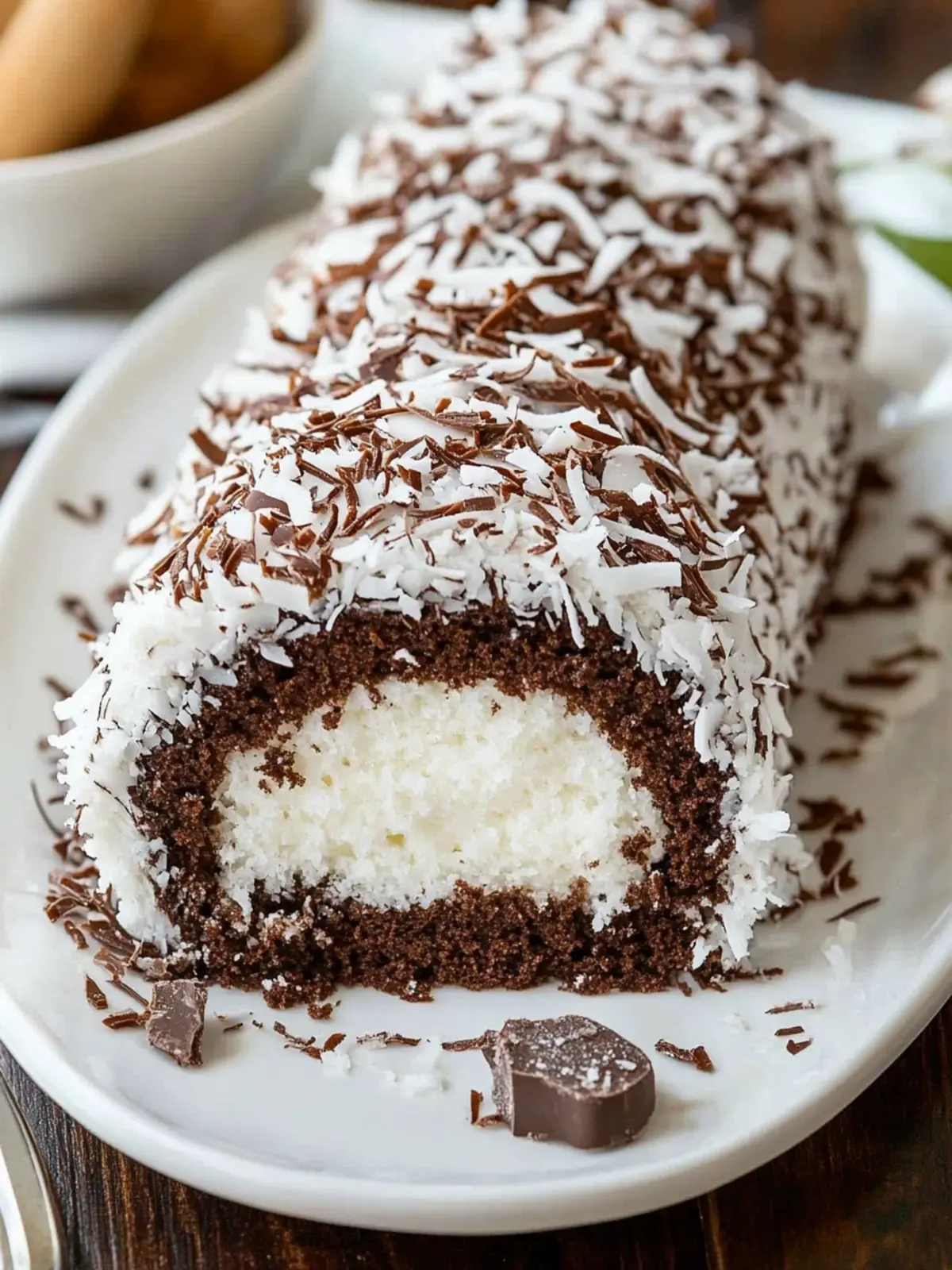 Decadent Chocolate Coconut Cake Roll for Sweet Celebrations 5 Chocolate Coconut Cake Roll
