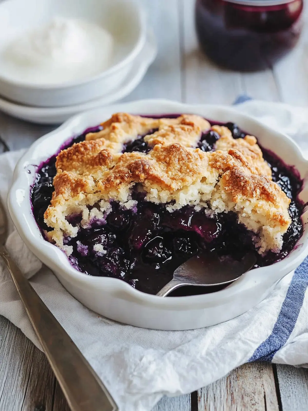 Mouthwatering Blueberry Cobbler with Flaky Biscuit Topping 4 Blueberry Cobbler
