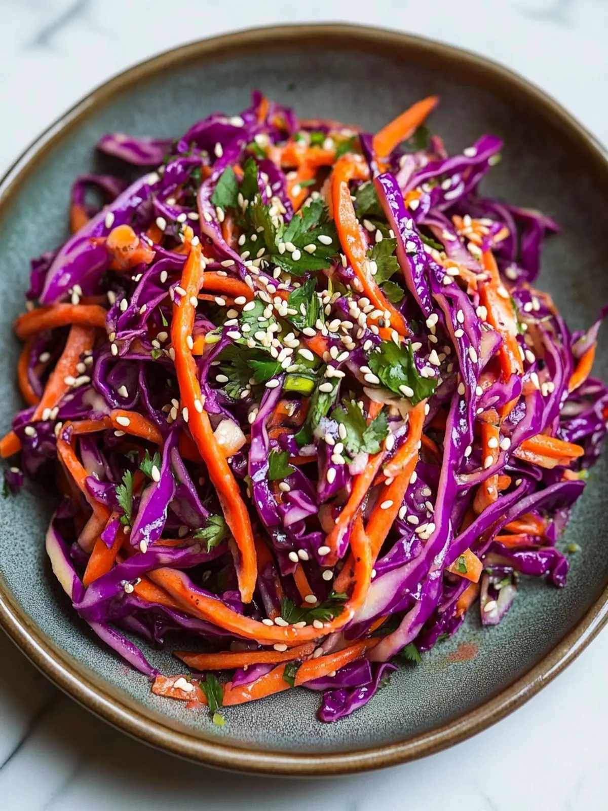 Crunchy Red Cabbage and Carrot Salad with Sesame Dressing Recipe 5 Red Cabbage and Carrot Salad with Sesame Dressing Recipe