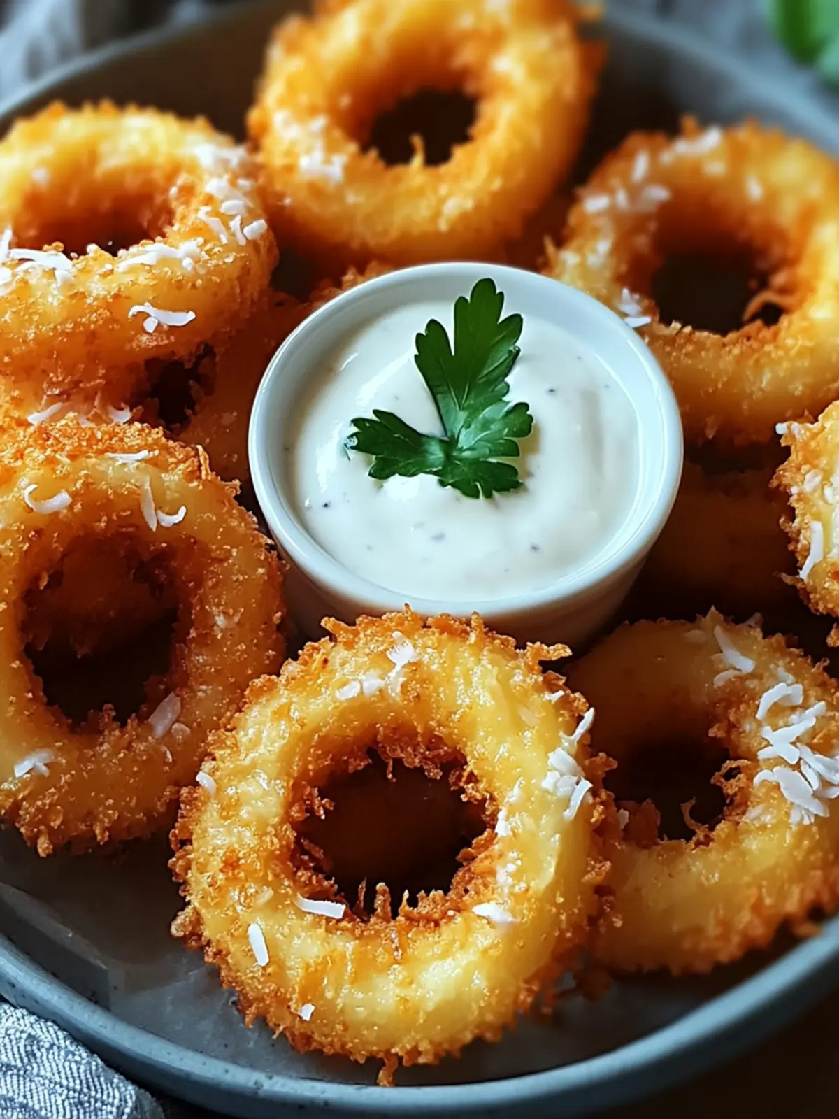 Crispy Fried Pineapple Rings with Coconut Dipping Sauce Bliss 3 Crispy Fried Pineapple Rings with Creamy Coconut Dipping Sauce