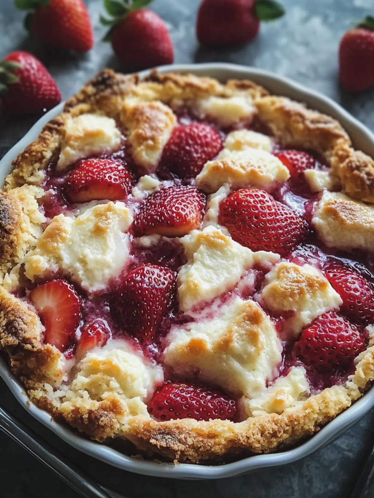Strawberry Cream Cheese Cobbler That'll Steal Your Heart 2 Strawberry Cream Cheese Cobbler