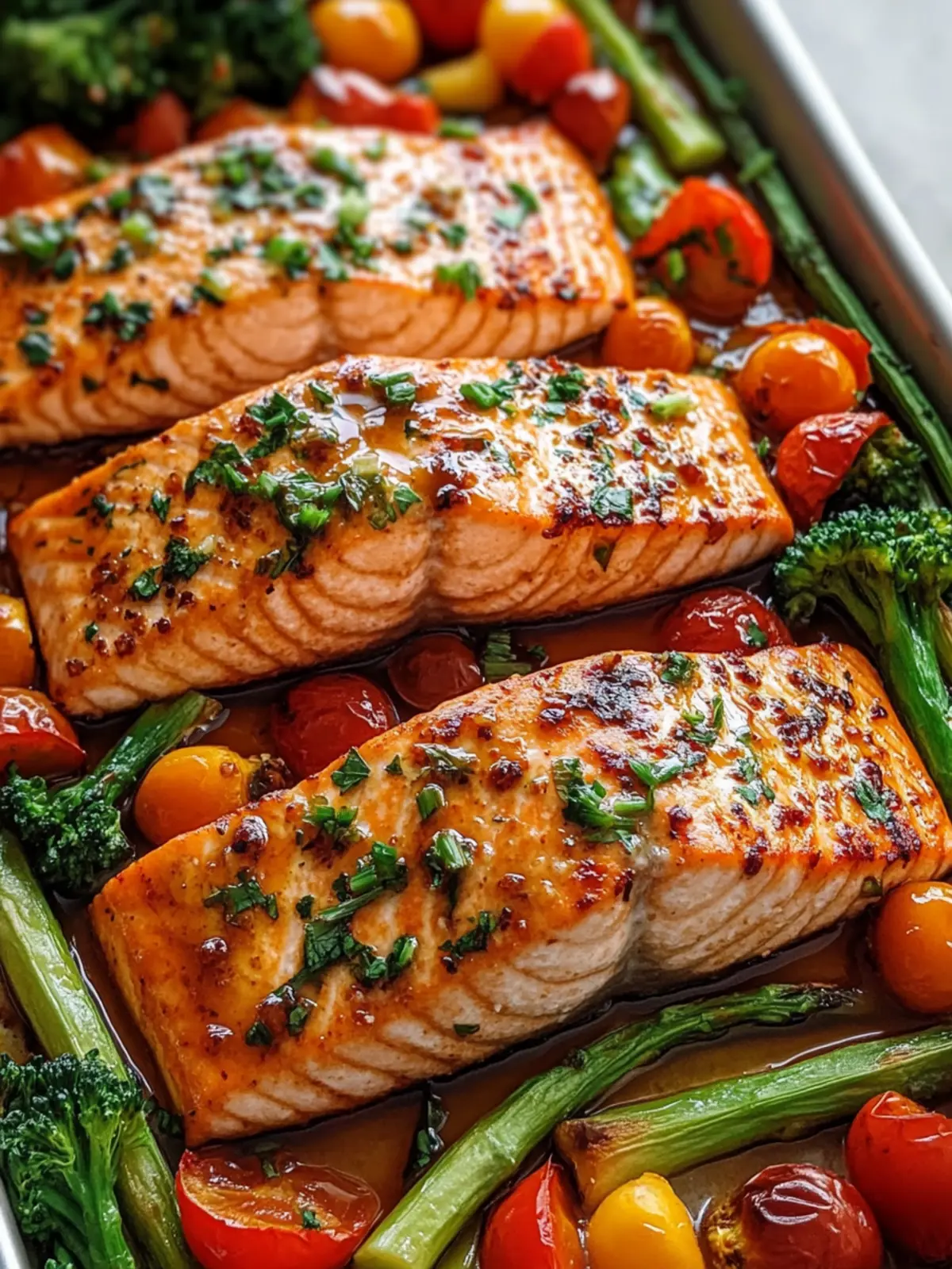 Sheet Pan Honey Garlic Salmon with Veggies in 30 Minutes 2 Sheet Pan Honey Garlic Salmon with Veggies