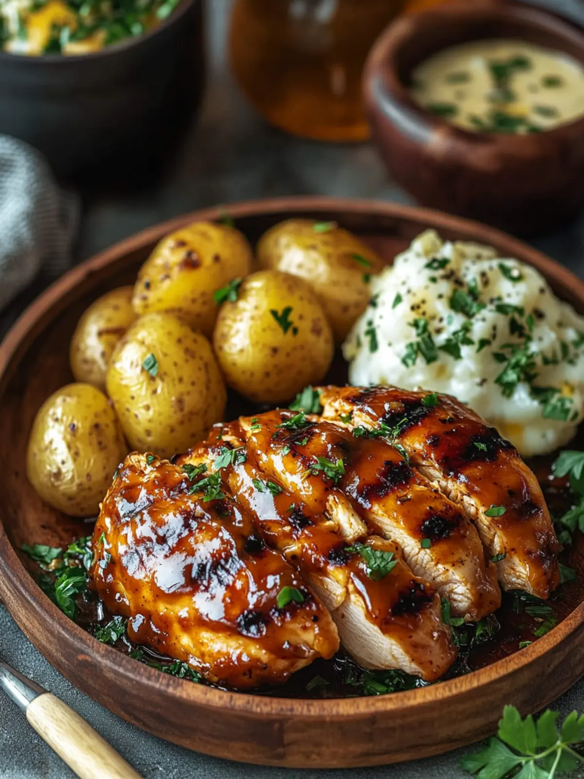 Honey BBQ Chicken with Creamy Garlic Parmesan Potatoes Delight 5 Honey BBQ Chicken with Creamy Garlic Parmesan Potatoes Recipe
