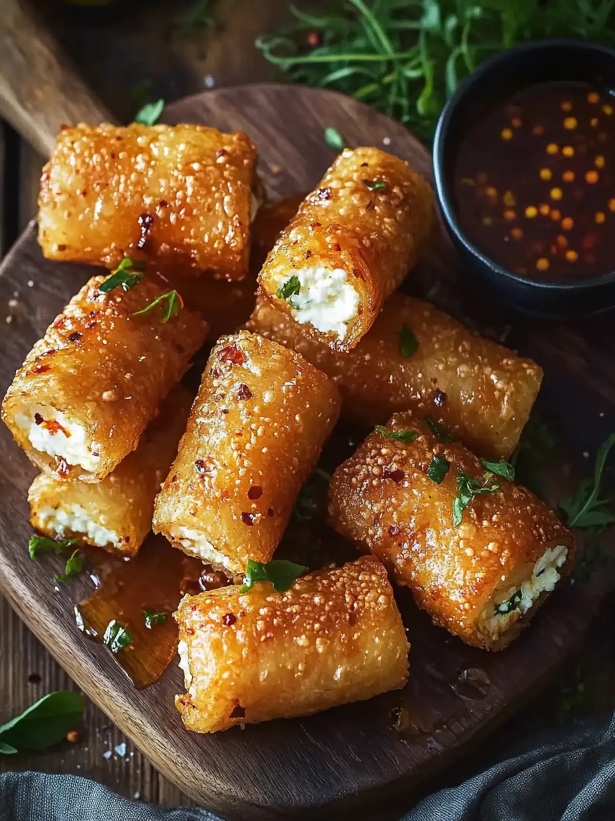 Oven-Fried Feta Rolls with Chili Honey: Your New Party Favorite 3 Oven-Fried Feta Rolls with Chili Honey