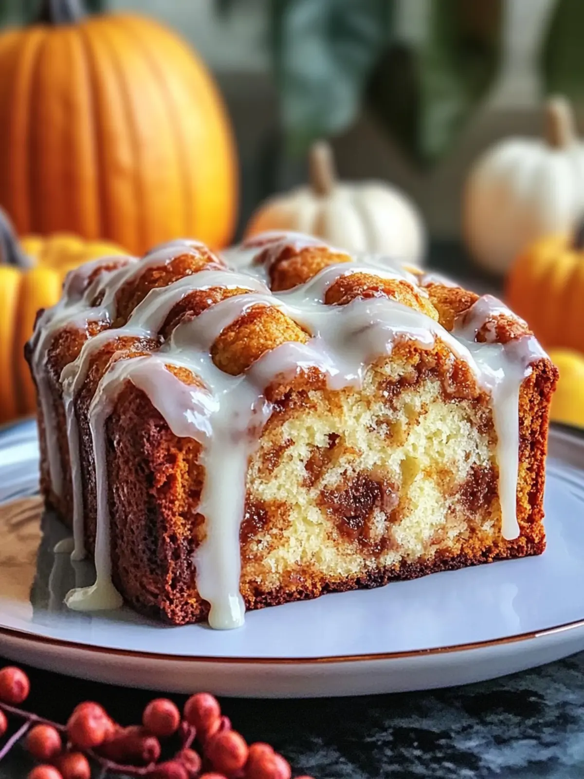 Cinnamon Roll Pumpkin Bread with Cream Cheese Glaze Magic 2 Cinnamon Roll Pumpkin Bread with Cream Cheese Glaze