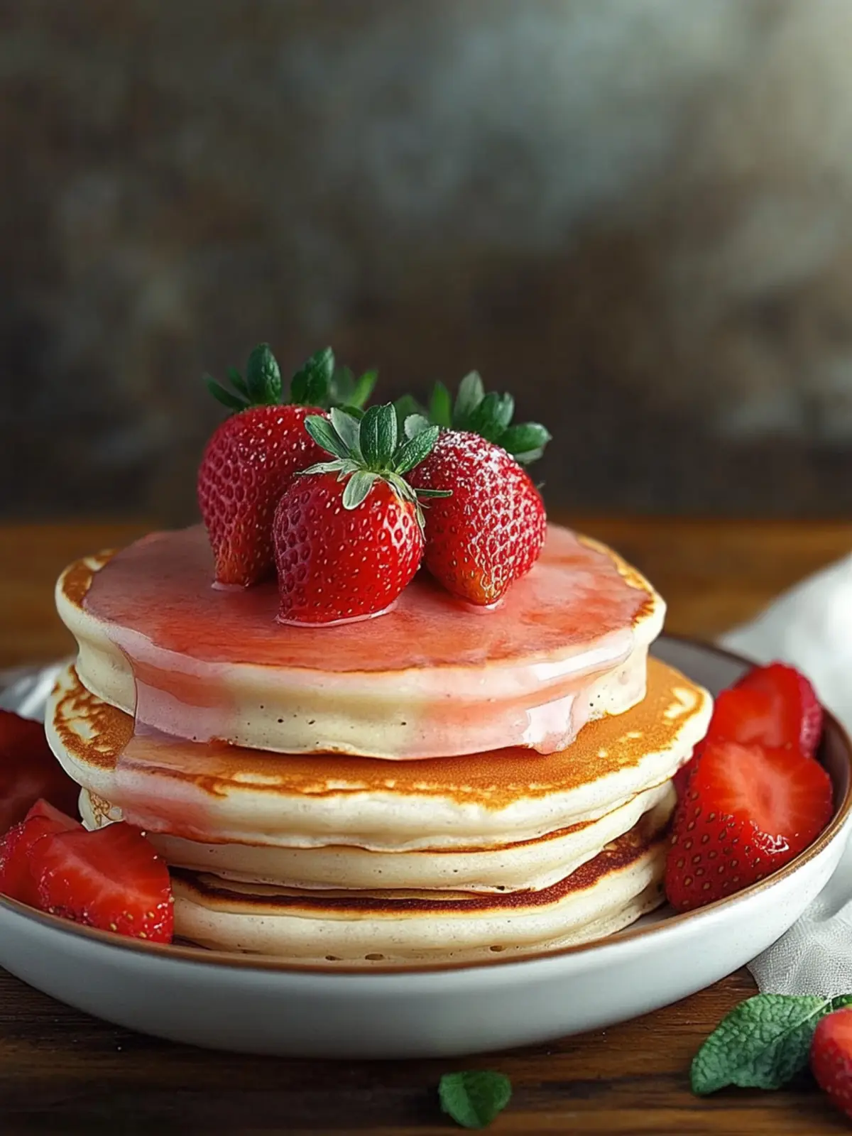 Fluffy Strawberry Pancakes for a Sweet Morning Treat 3 Strawberry Pancakes