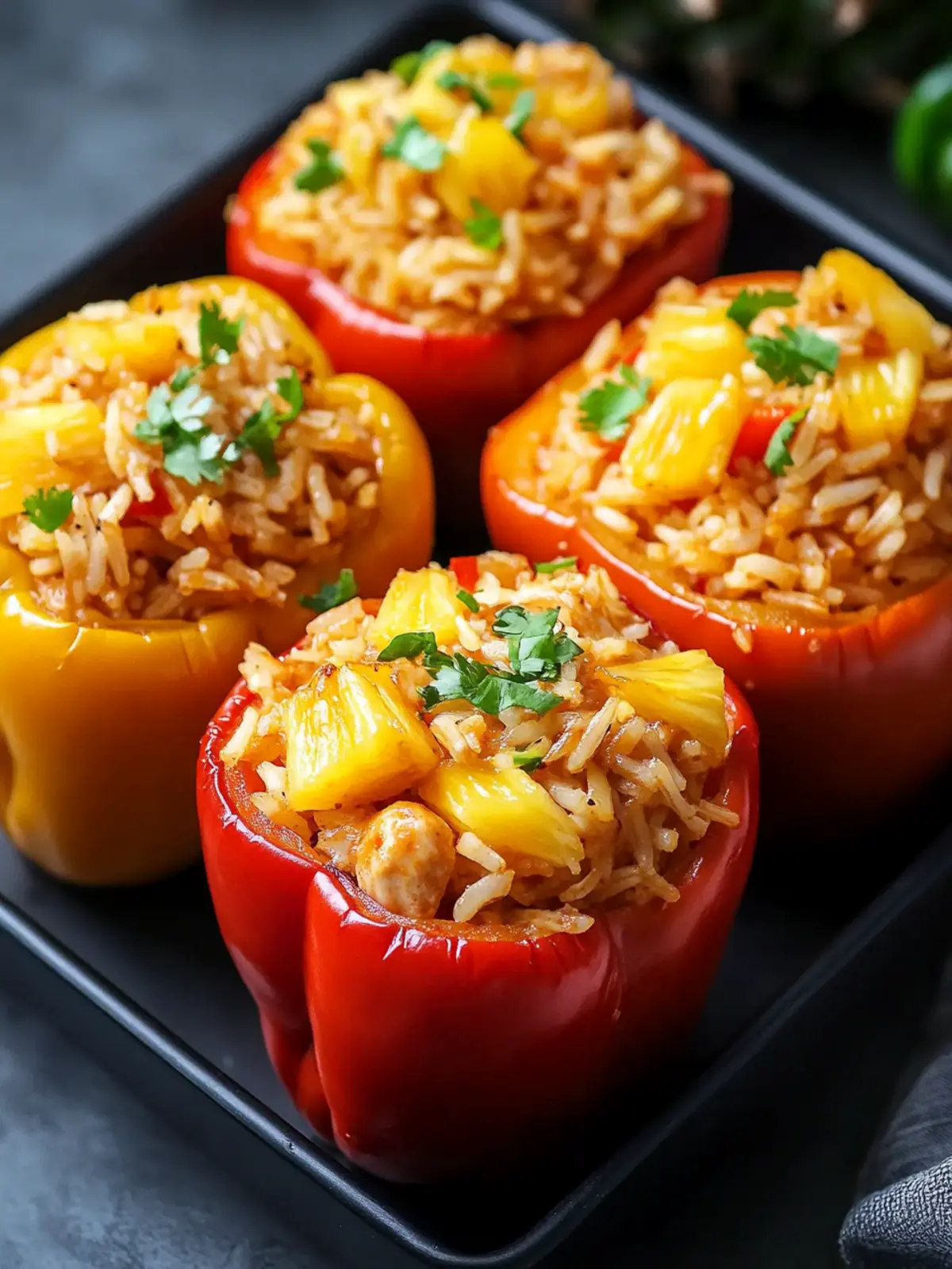 Teriyaki Chicken Stuffed Peppers with Pineapple Rice Bliss 3 Teriyaki Chicken Stuffed Peppers Pineapple Rice