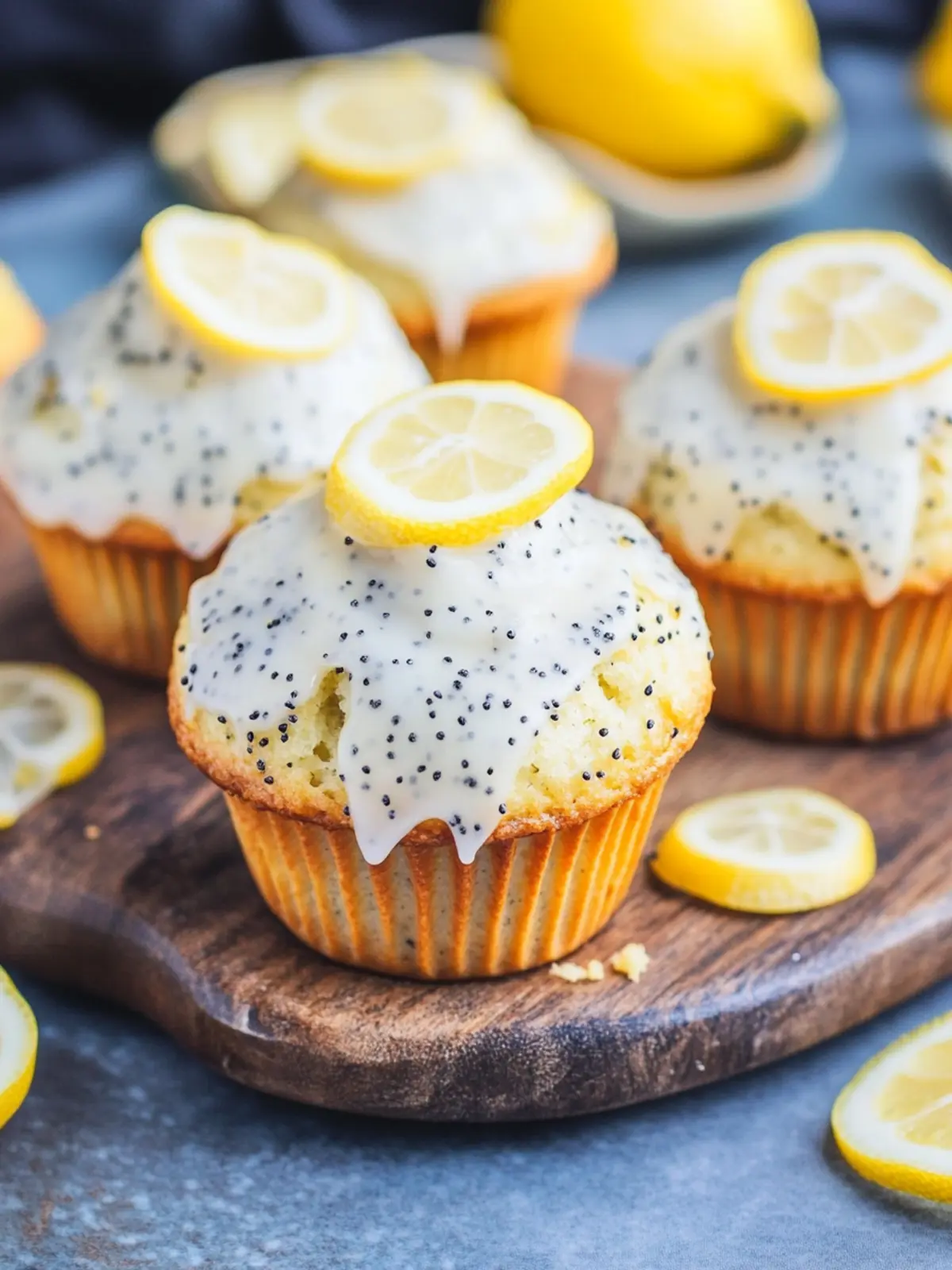 Lemon Poppy Seed Muffins with Cream Cheese Glaze Bliss 4 Lemon Poppy Seed Muffins with Cream Cheese Glaze