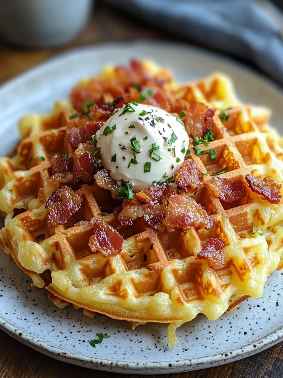 Cheesy Bacon Hashbrown Waffles for a Breakfast Win 2 Cheesy Bacon Hashbrown Waffles