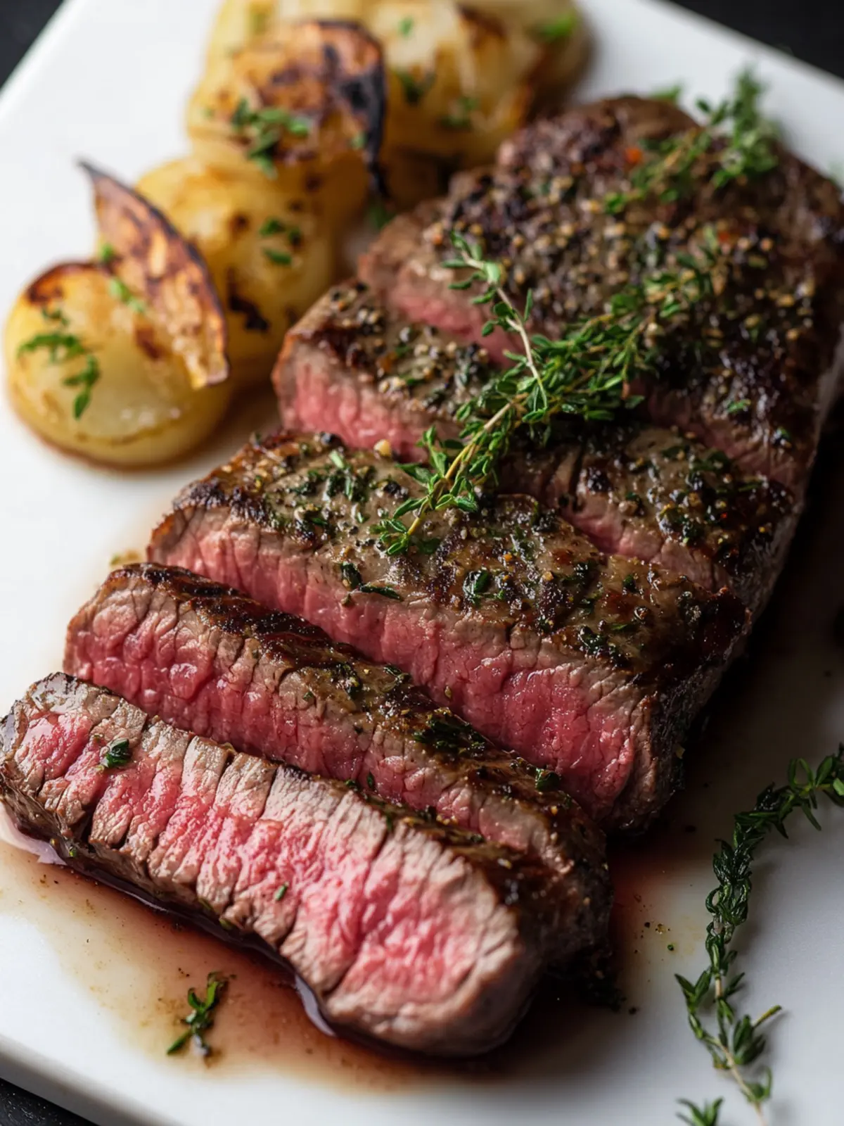Savory Bison New York Strip Loin Steak with Herbed Butter 5 Bison New York Strip Loin Steak