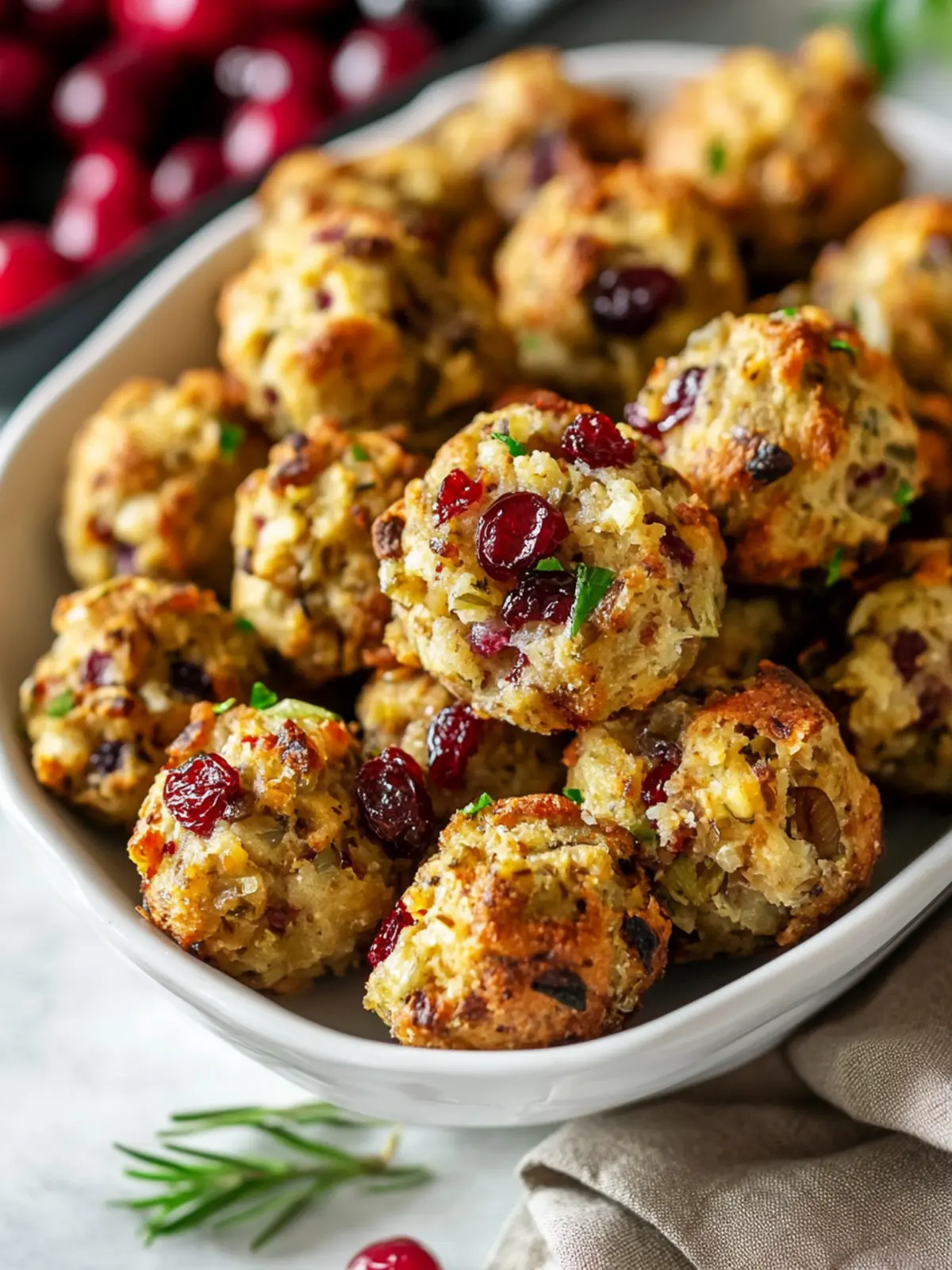 Savory Turkey Cranberry Stuffing Balls for Cozy Nights 2 Turkey Cranberry Stuffing Balls