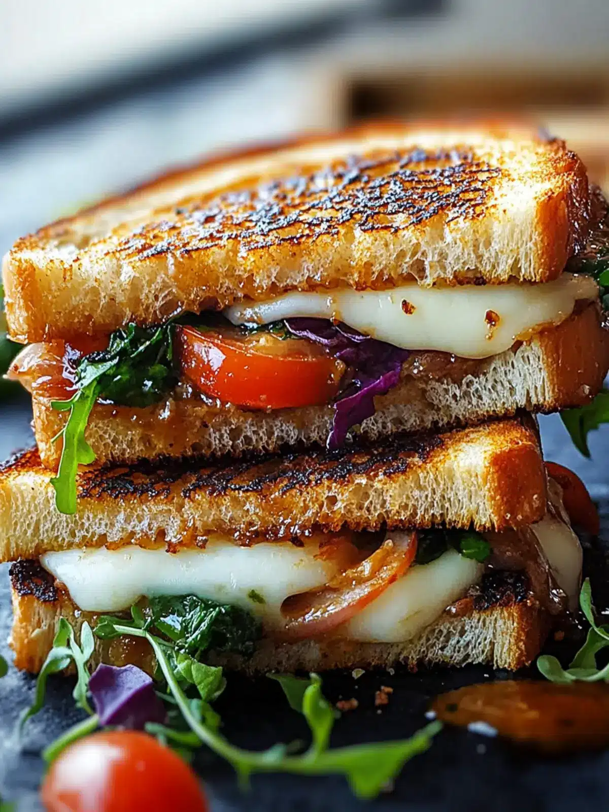Grilled Balsamic Vinaigrette Sandwich Melt – A Tasty Twist! 4 Gegrilltes Balsamico-Vinaigrette Sandwich Melt – Ein Genuss!