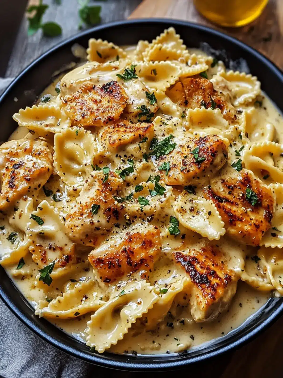 Creamy Garlic Butter Chicken Bowties with Cheesy Mozzarella Magic 4 Creamy Garlic Butter Chicken Bowties with Cheesy Mozzarella