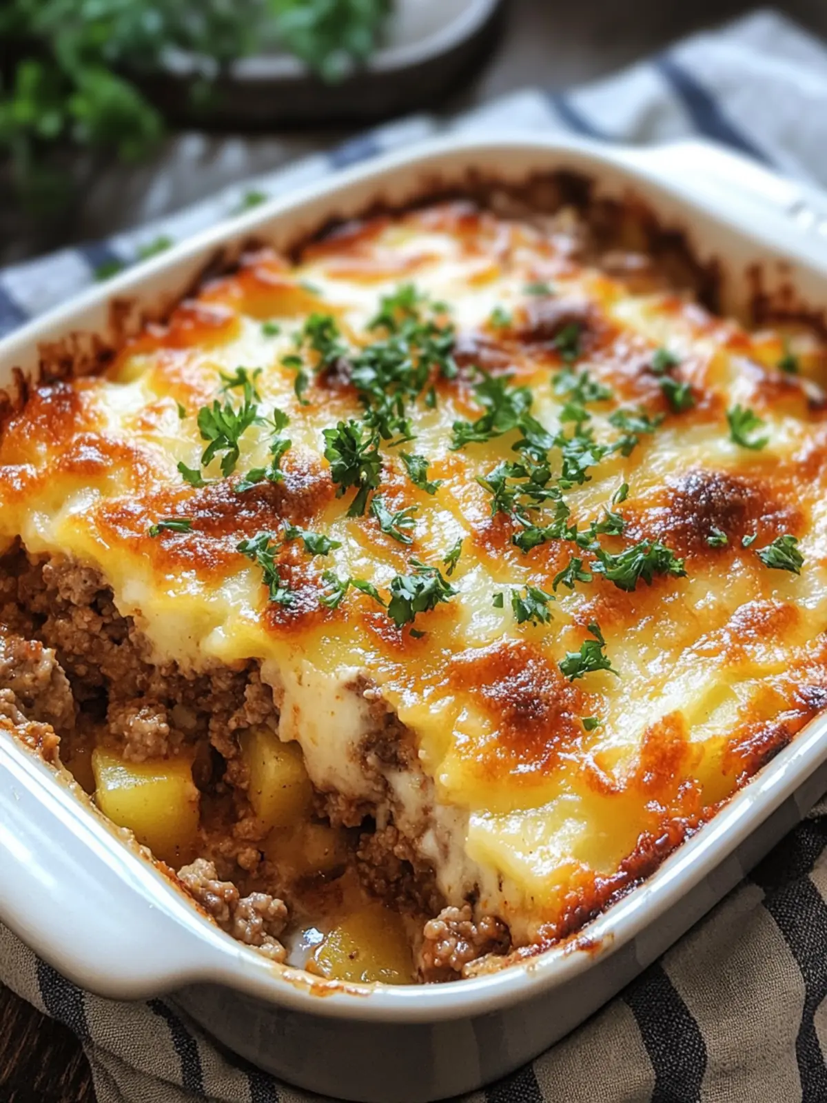 Easy Hamburger & Potato Casserole: A Family Favorite Dish 2 Easy Hamburger & Potato Casserole
