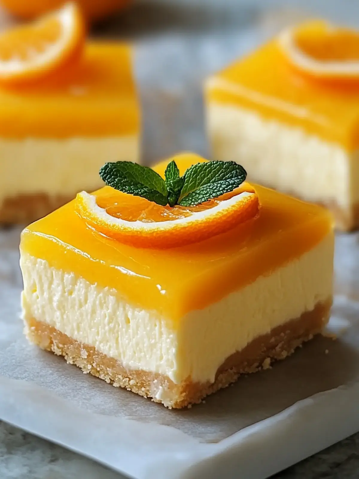 Easy Orange Creamsicle Cheesecake Bars for Nostalgic Bliss 3 Orange Creamsicle Cheesecake Bars-Easy Dessert