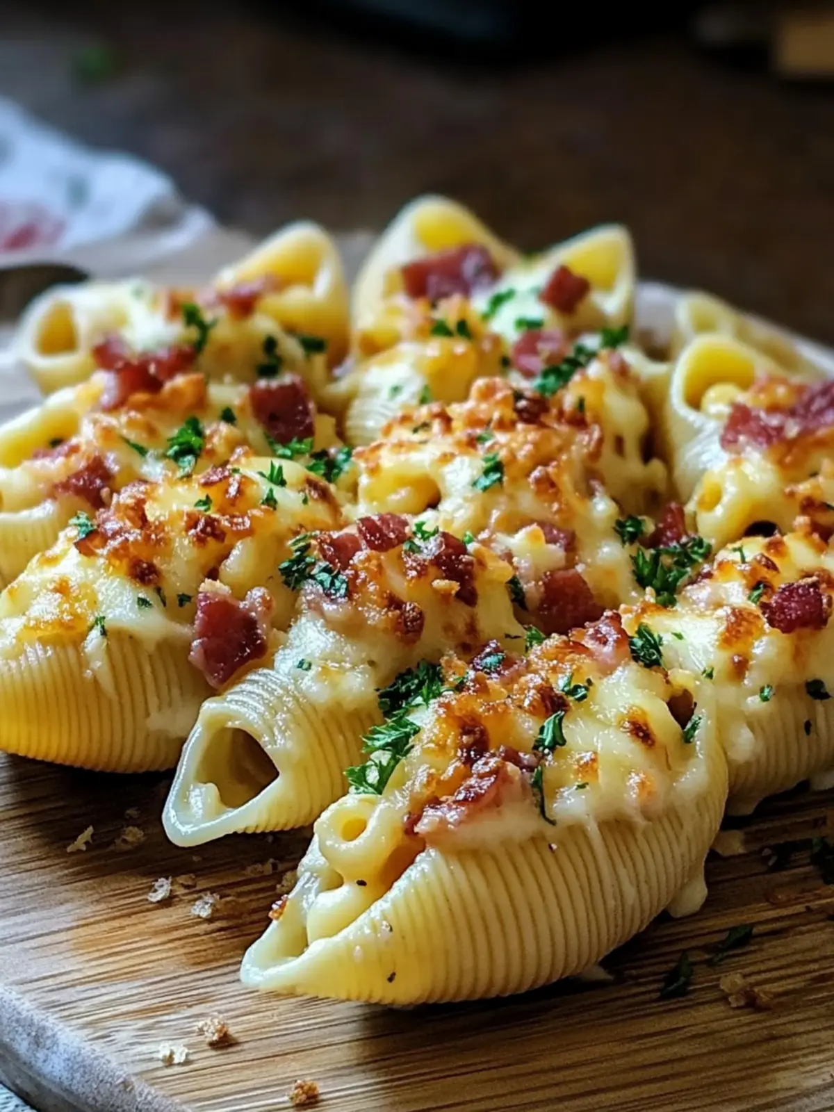 Creamy Loaded Bacon Mac and Cheese Stuffed Shells Delight! 3 Creamy Loaded Bacon Mac and Cheese Stuffed Shells Delight!