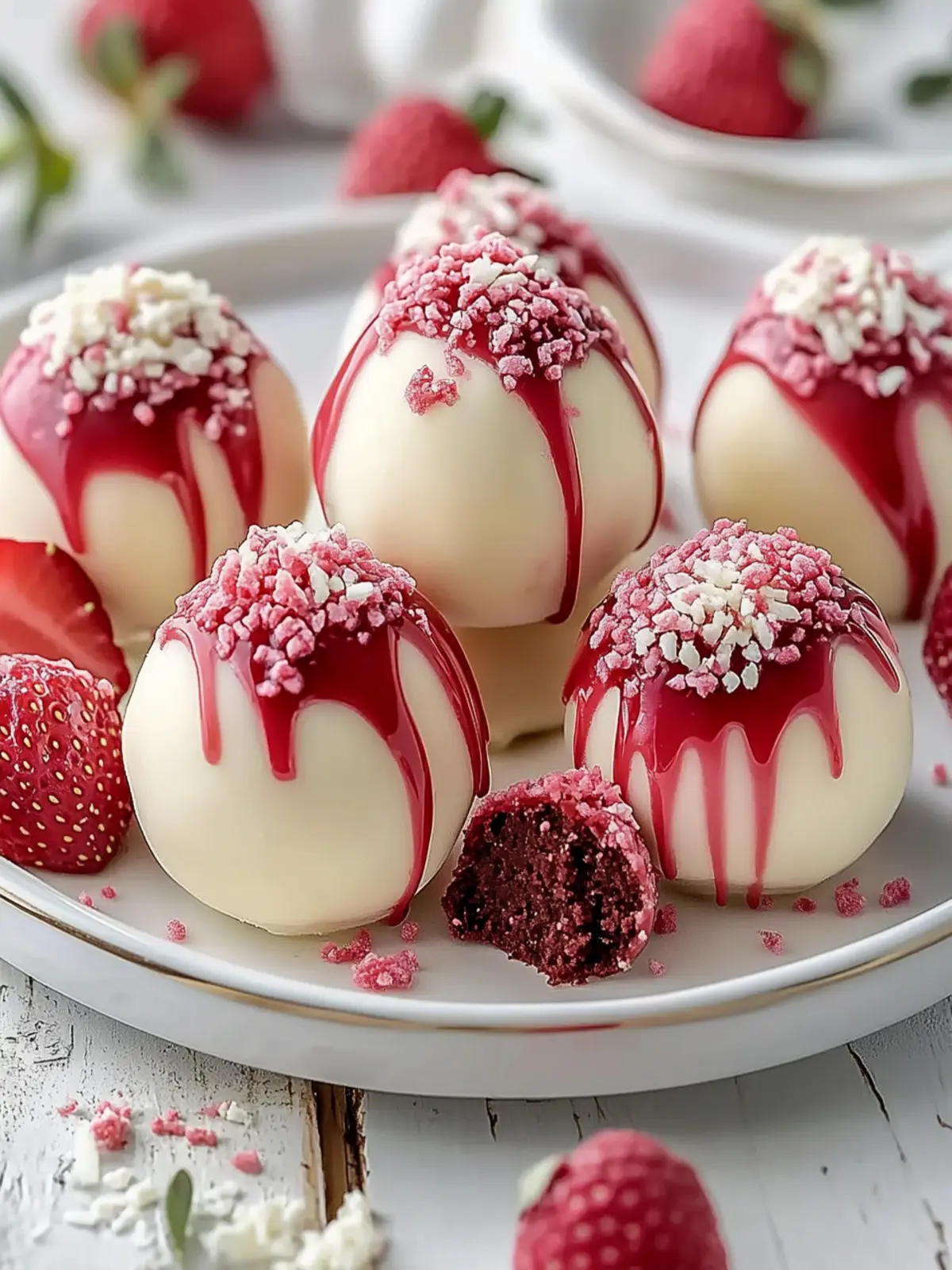 Delicious No-Bake Strawberry Cheesecake Truffle Balls You’ll Love 3 Strawberry Cheesecake Truffle Balls