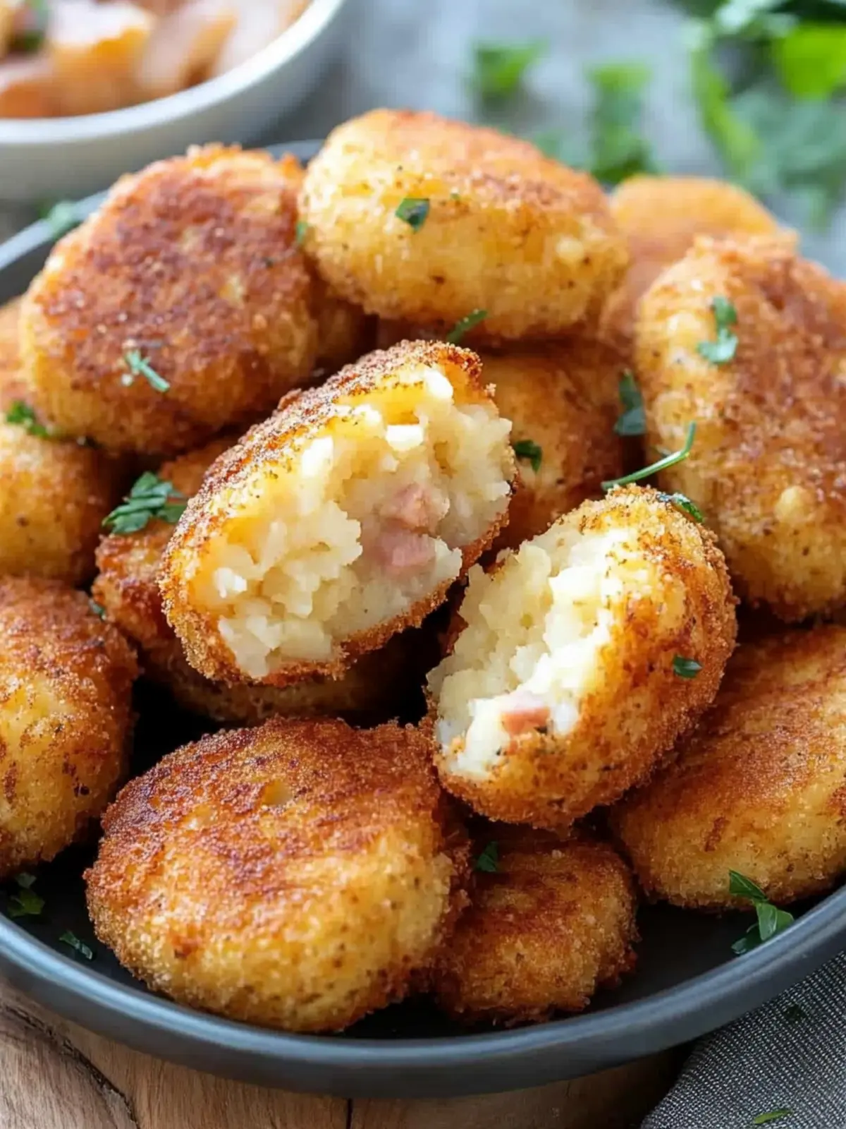 Delicious Mashed Potato Croquettes with Ham & Cheese Love! 5 Mashed Potato Croquettes (Ham & Cheese)