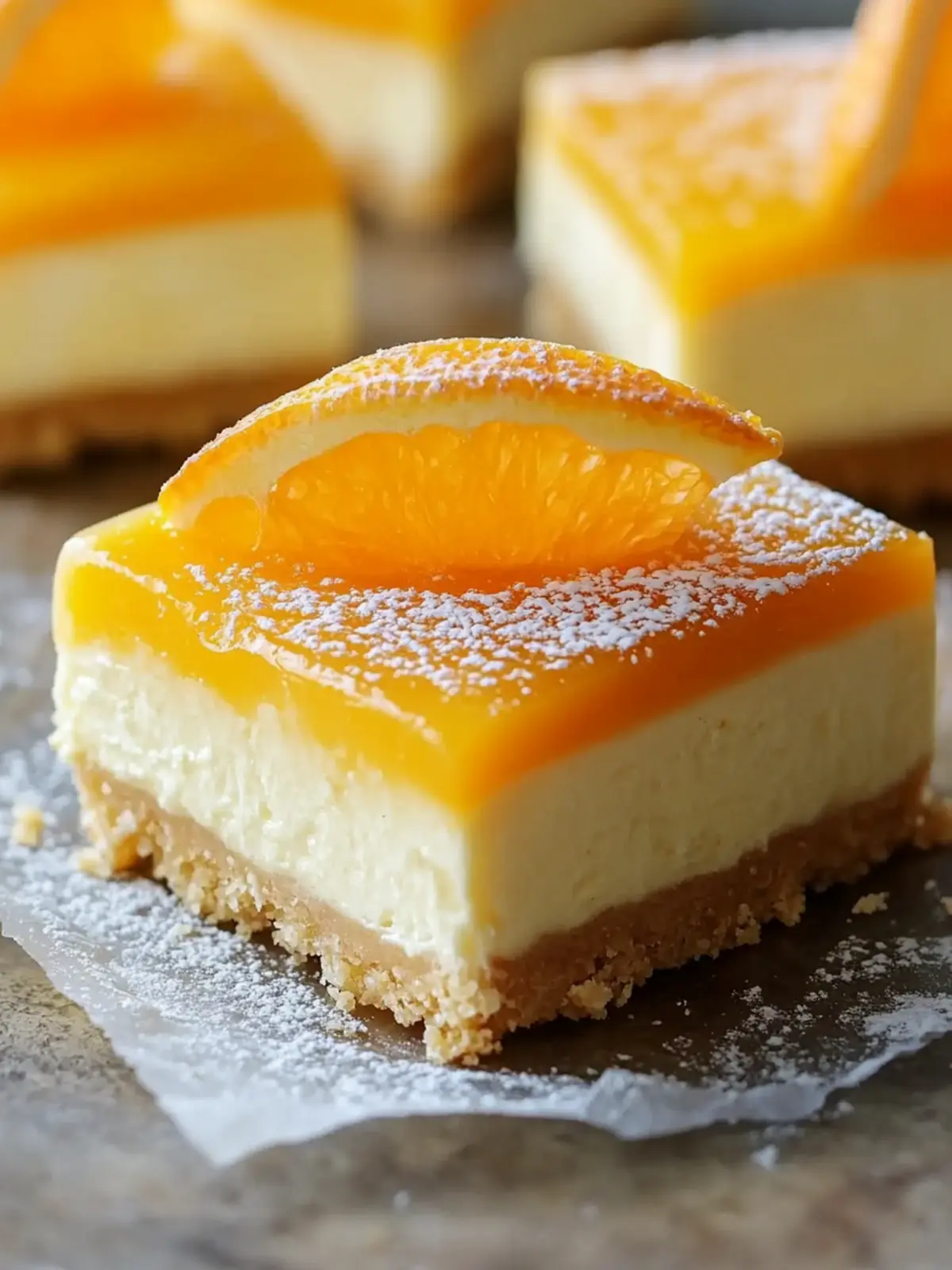 Easy Orange Creamsicle Cheesecake Bars for Nostalgic Bliss 4 Orange Creamsicle Cheesecake Bars-Easy Dessert