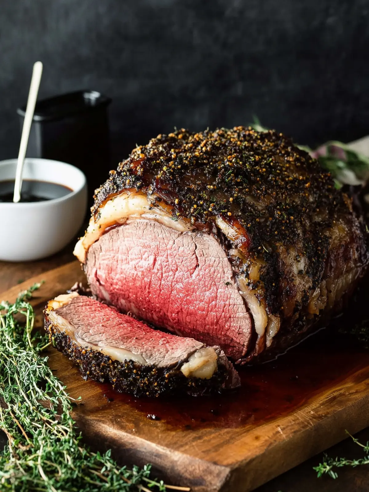 Mouthwatering Garlic Herb Crusted Prime Rib with Au Jus Recipe 3 Garlic Herb Crusted Prime Rib with Au Jus