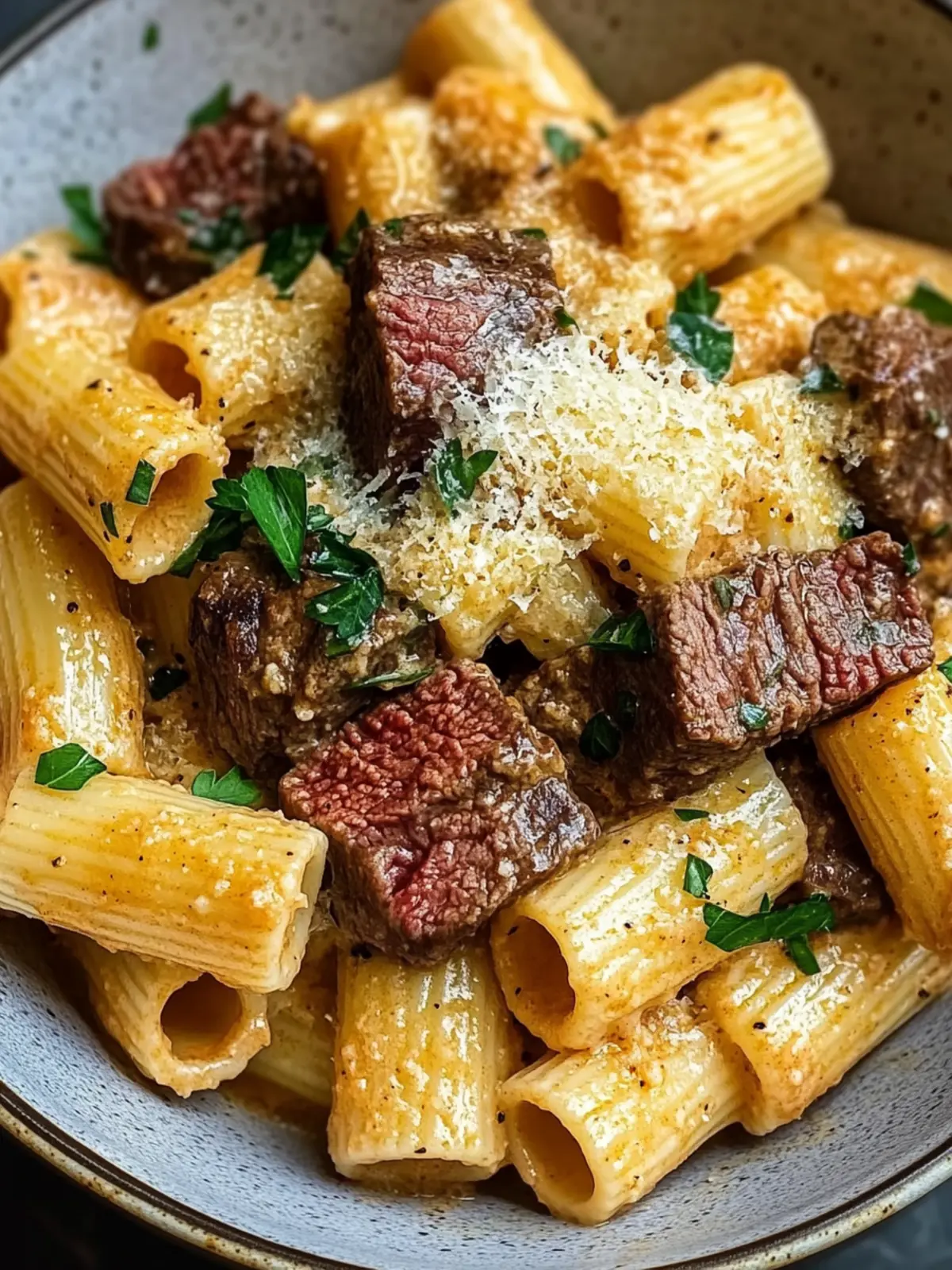 Cajun Steak Tips Rigatoni - Creamy Parmesan Beef Bliss 5 Cajun Steak Tips Rigatoni- Creamy Parmesan Beef
