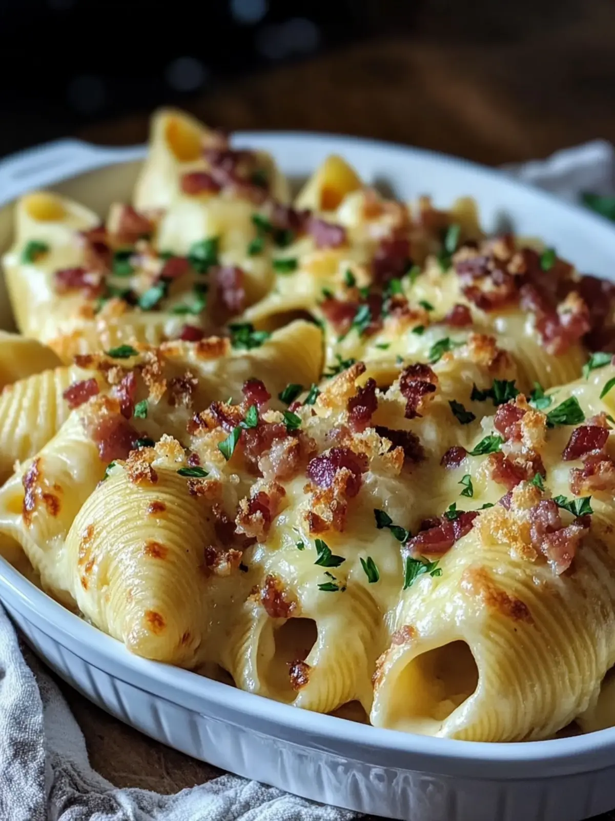 Creamy Loaded Bacon Mac and Cheese Stuffed Shells Delight! 4 Creamy Loaded Bacon Mac and Cheese Stuffed Shells Delight!