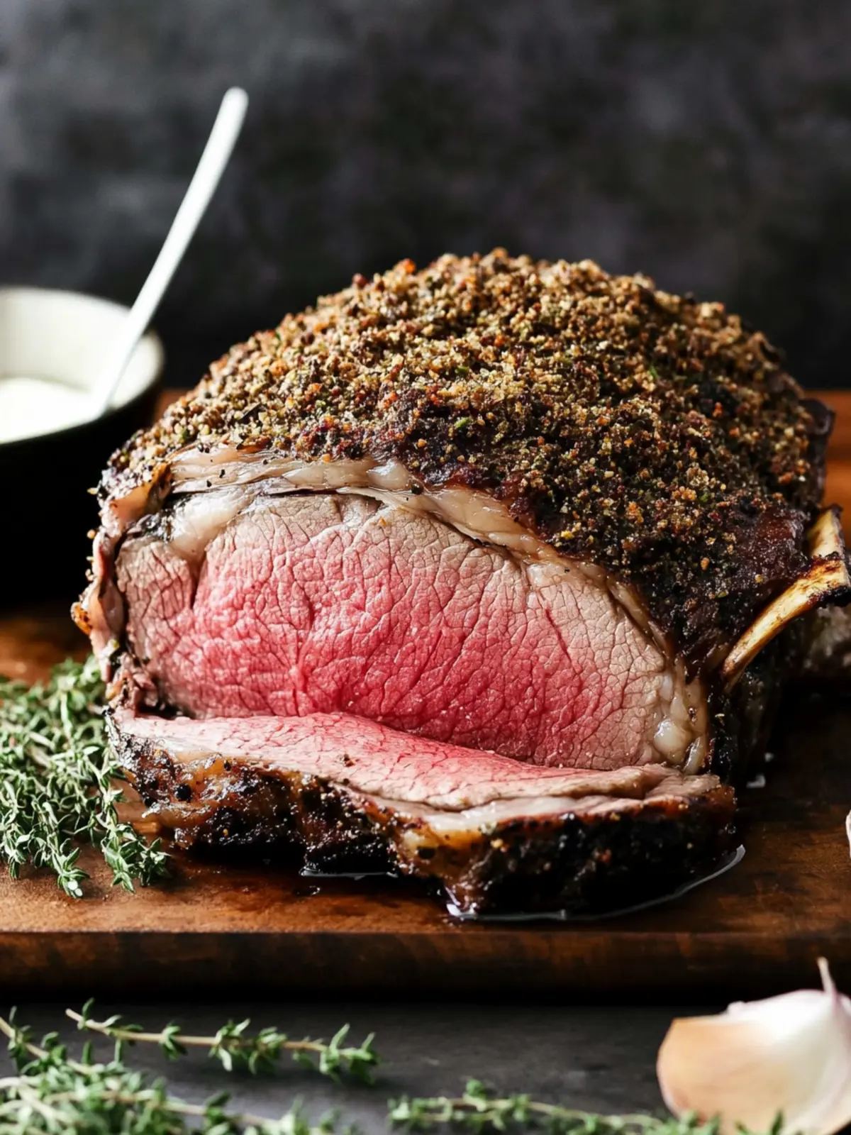 Mouthwatering Garlic Herb Crusted Prime Rib with Au Jus Recipe 5 Garlic Herb Crusted Prime Rib with Au Jus