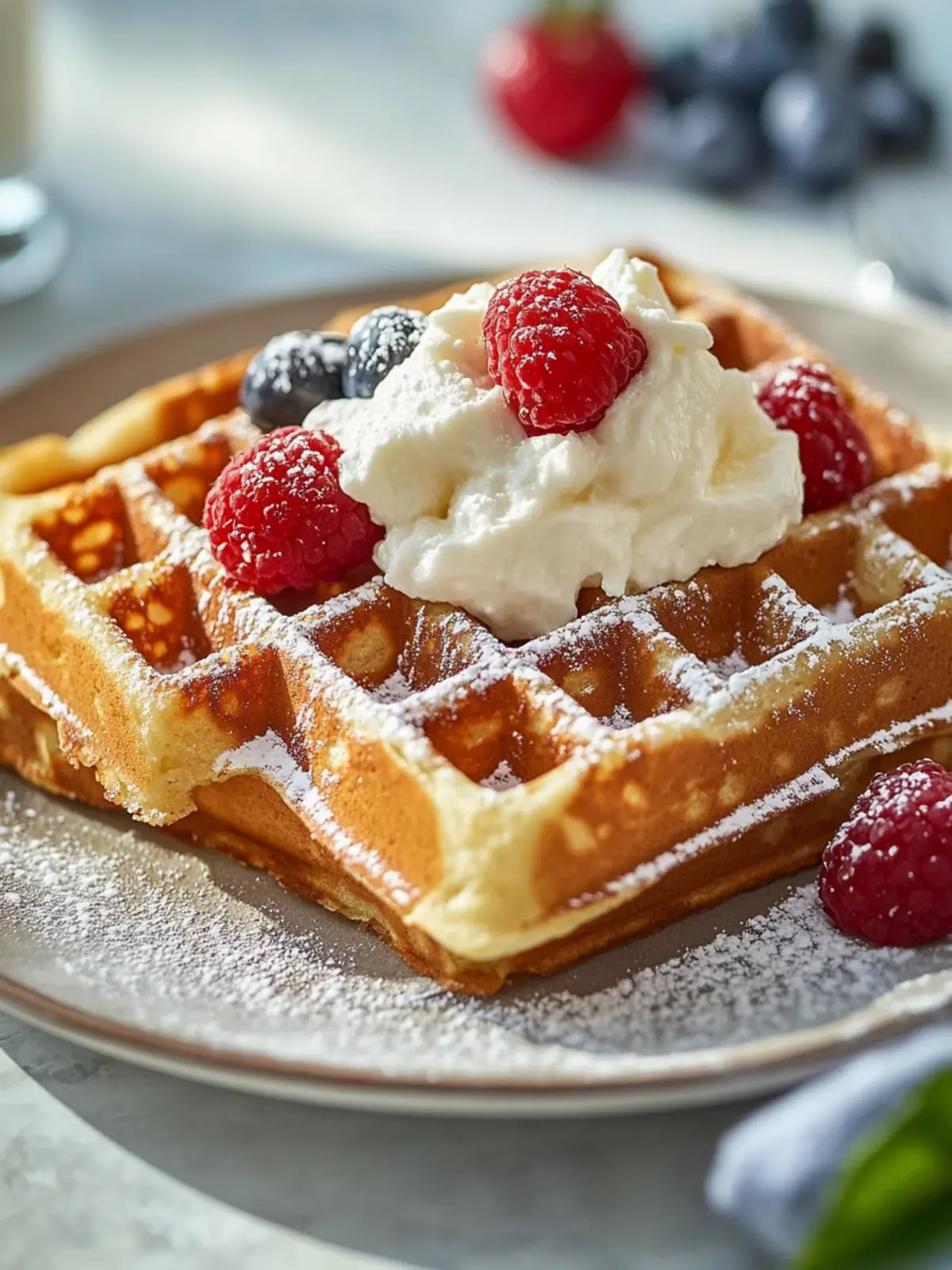 Delicious Fluffy Belgian Waffles with Vanilla Aroma Recipe 5 Fluffiger Waffelteig für Belgische Waffeln mit Vanillearoma