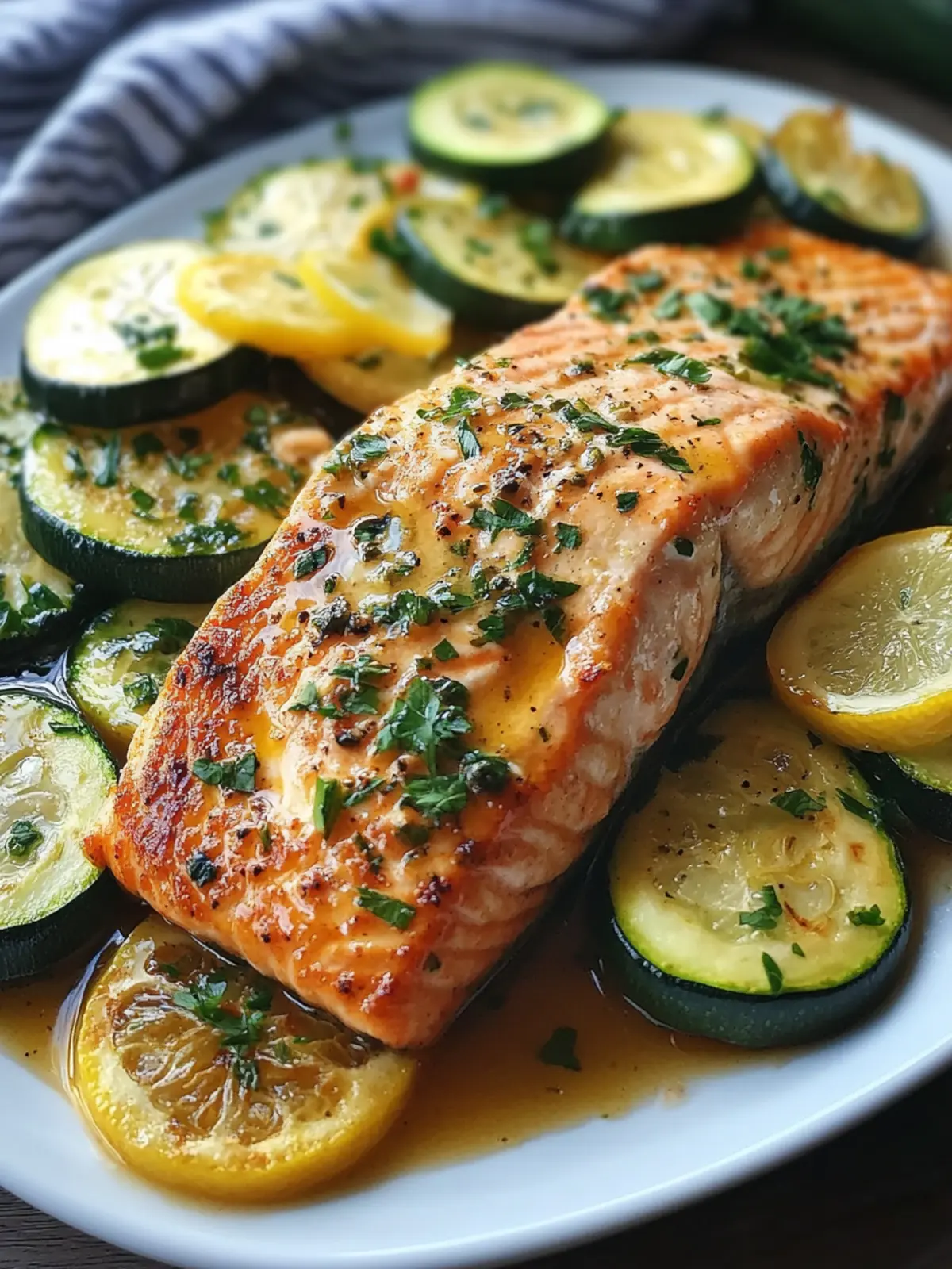 Lemon Butter Salmon & Zucchini: Quick Gourmet Dinner Delight 5 Lemon Butter Salmon & Zucchini