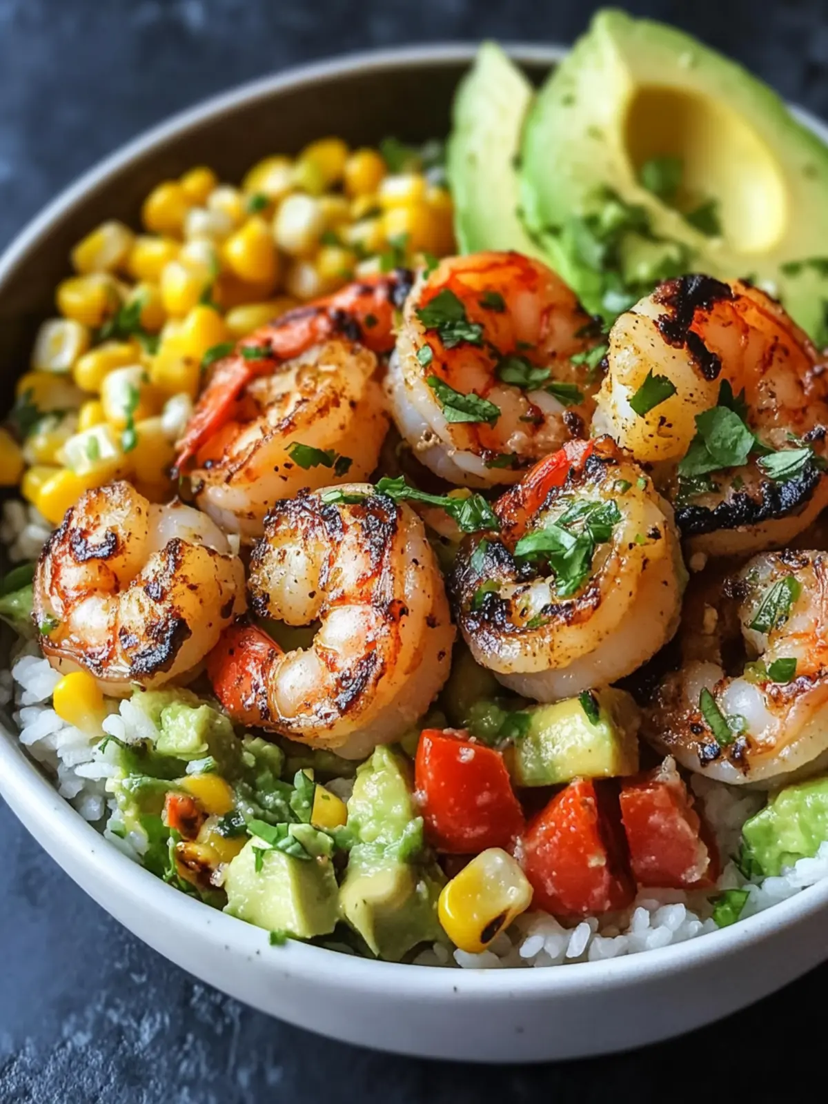 Grilled Shrimp Bowl with Avocado Corn Salsa in 25 Minutes 2 Grilled Shrimp Bowl with Avocado Corn Salsa