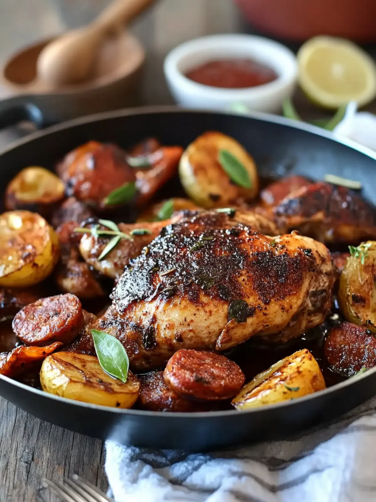 One Pan Pollo Español con Chorizo for a Flavor-Packed Feast 2 Pollo español con chorizo en una sola sartén