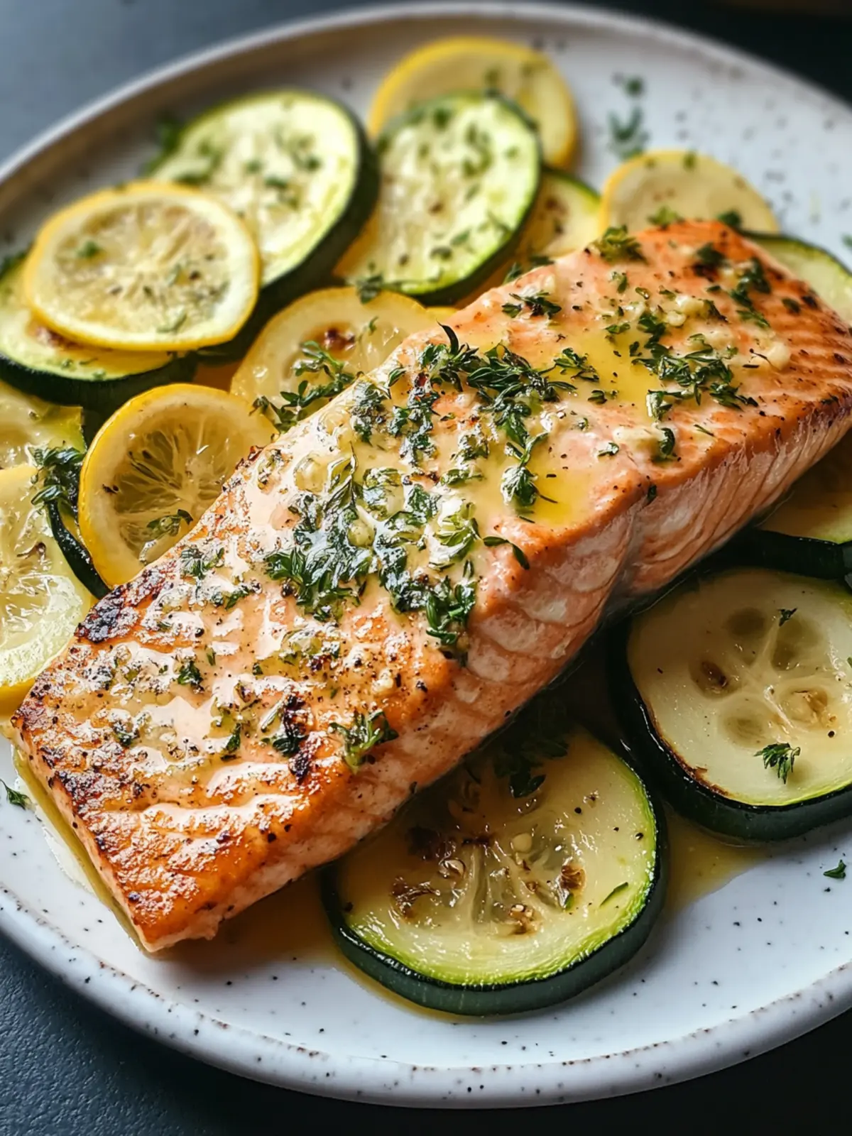 Lemon Butter Salmon & Zucchini: Quick Gourmet Dinner Delight 4 Lemon Butter Salmon & Zucchini