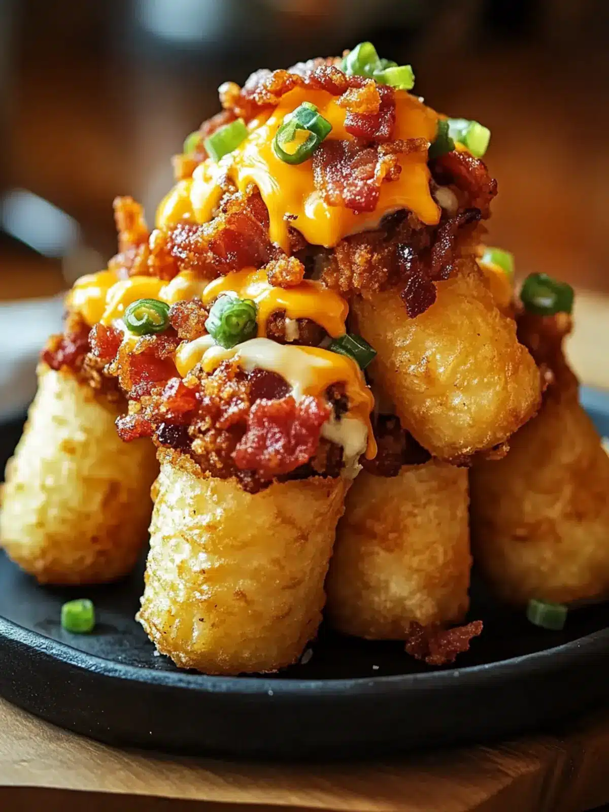Indulgent Turkey Bacon Cheeseburger Stuffed Tater Tot Cones Recipe 3 Indulgent Turkey Bacon Cheeseburger Stuffed Tater Tot Cones