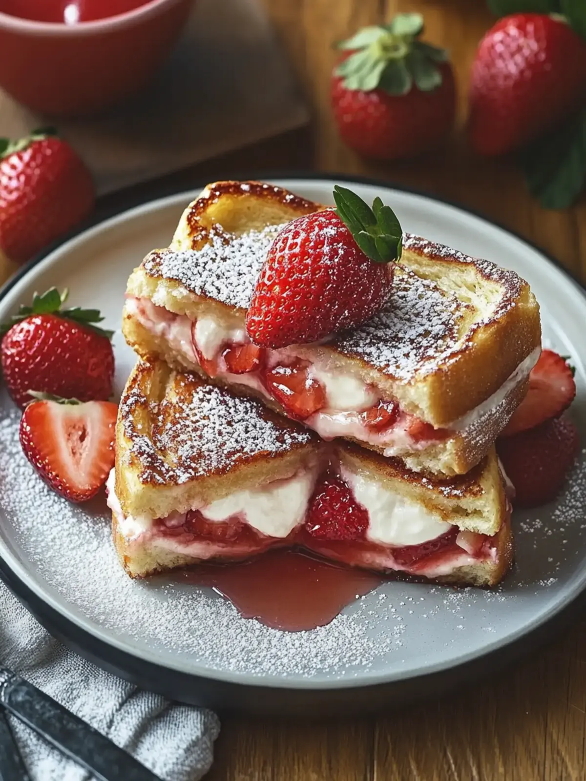 Strawberry Cheesecake Stuffed French Toast You Can't Resist 2 Strawberry Cheesecake Stuffed French Toast