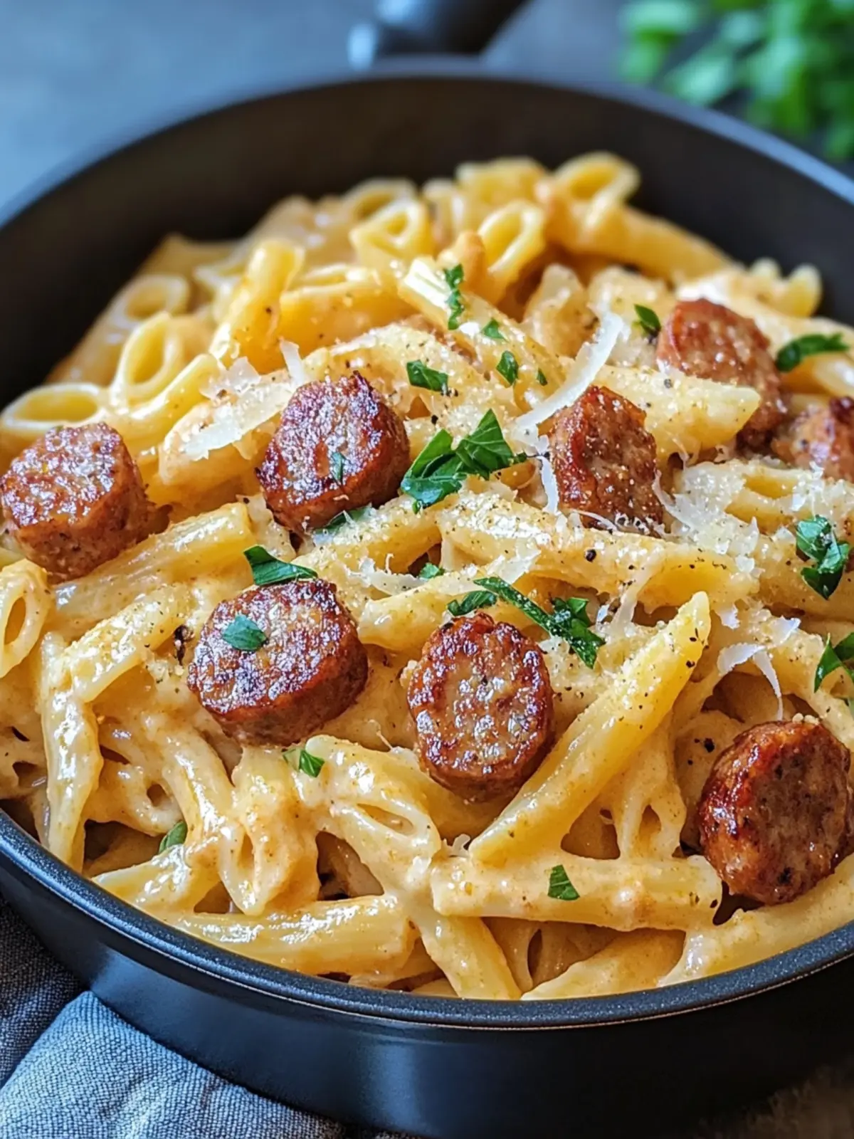 One Pot Creamy Cajun Sausage Pasta for Effortless Comfort 4 One Pot Creamy Cajun Sausage Pasta