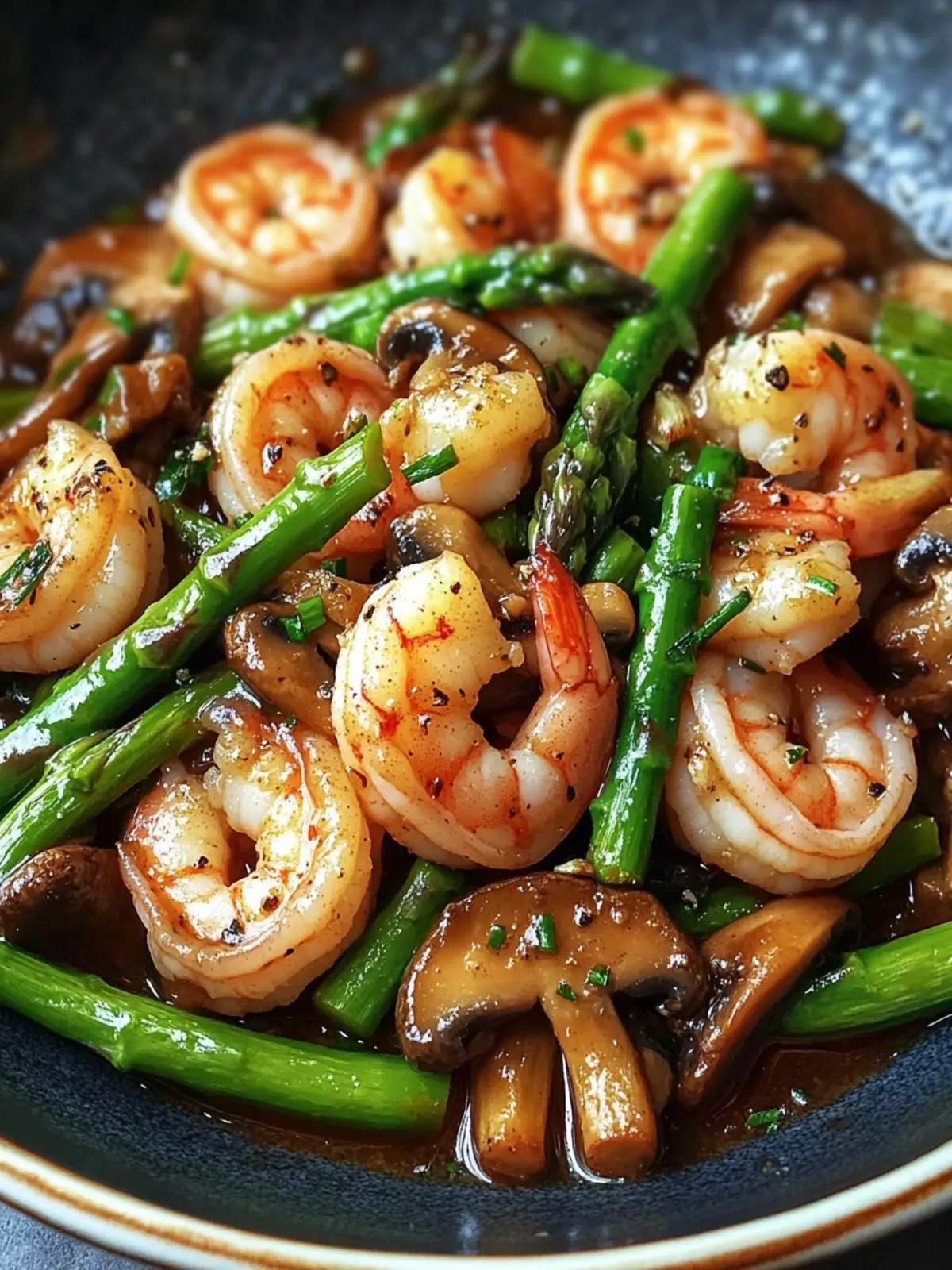 Savory Shrimp & Asparagus Stir-Fry with Mushrooms in 30 Min 5 Shrimp & Asparagus Stir-Fry with Mushrooms