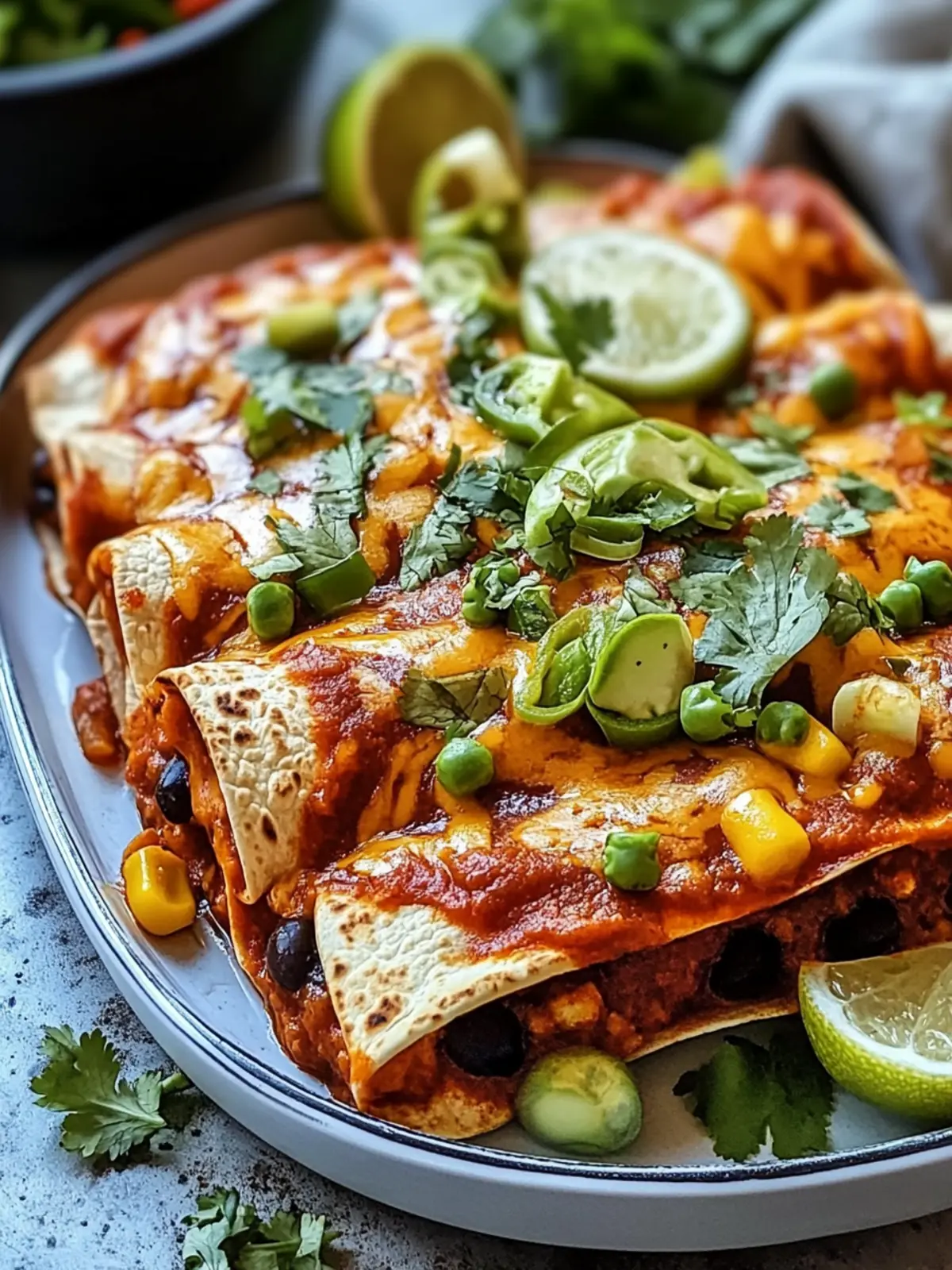 Easy Vegetarian Black Bean Enchiladas for Every Night of Joy 2 Vegetarische schwarze Bohnen Enchiladas für jeden Abend genießen