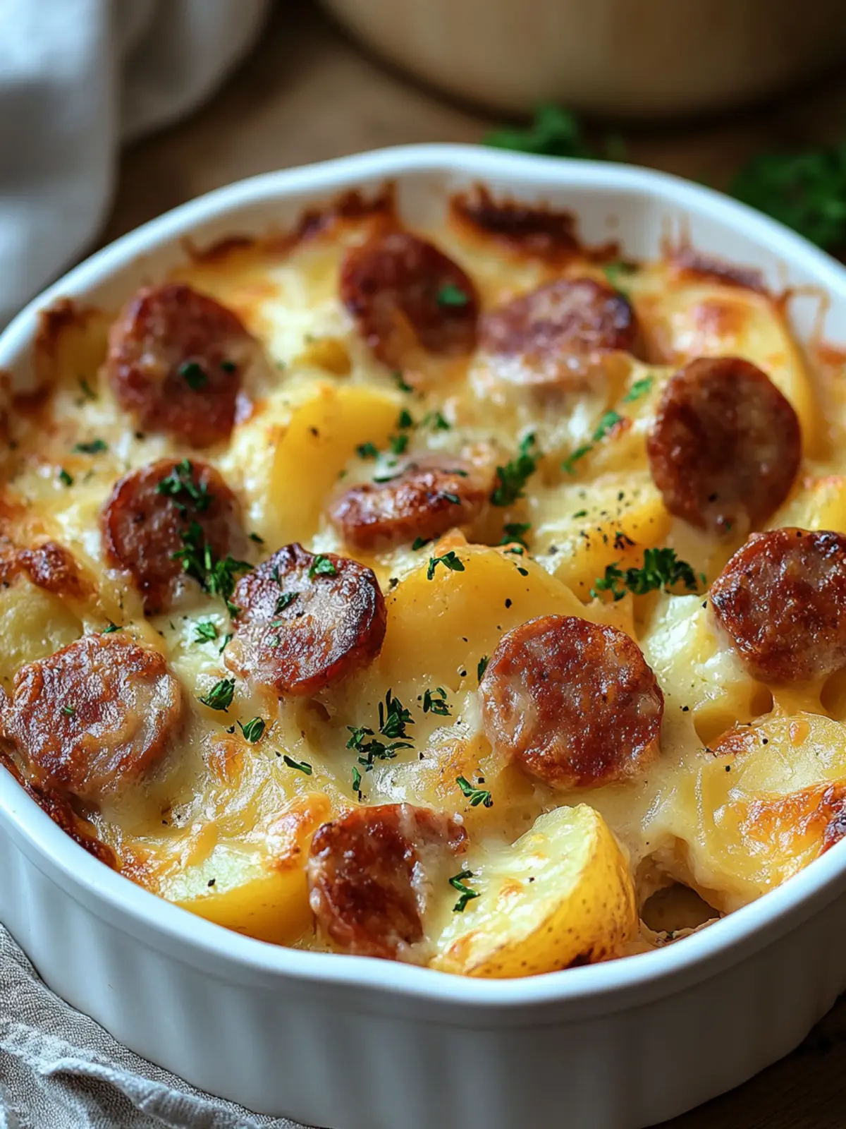 Smoked Sausage & Cheesy Potato Casserole for Cozy Nights 4 Smoked Sausage & Cheesy Potato Casserole