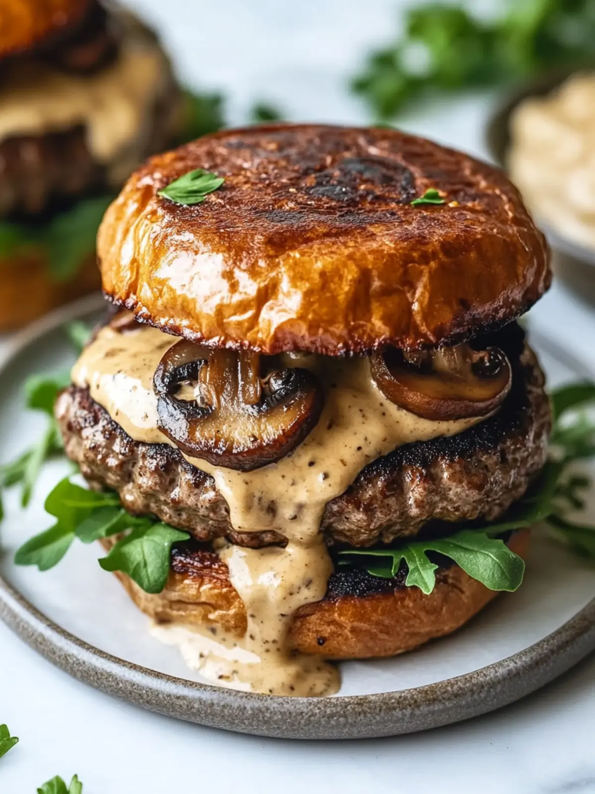 Delicious Low-Carb Burgers with Creamy Mushroom Sauce Recipe 5 Low-Carb Burgers with Creamy Mushroom Sauce