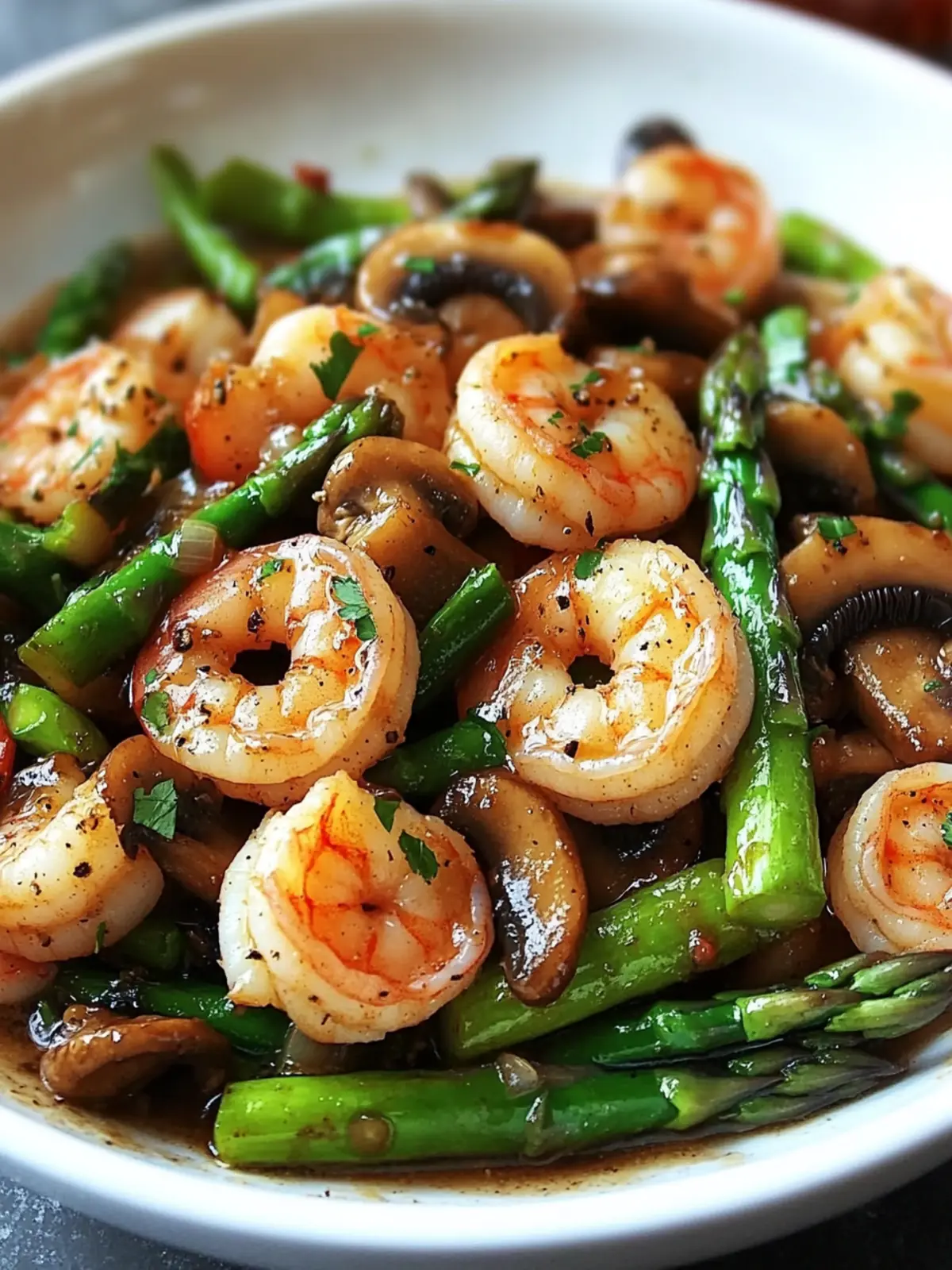 Savory Shrimp & Asparagus Stir-Fry with Mushrooms in 30 Min 2 Shrimp & Asparagus Stir-Fry with Mushrooms