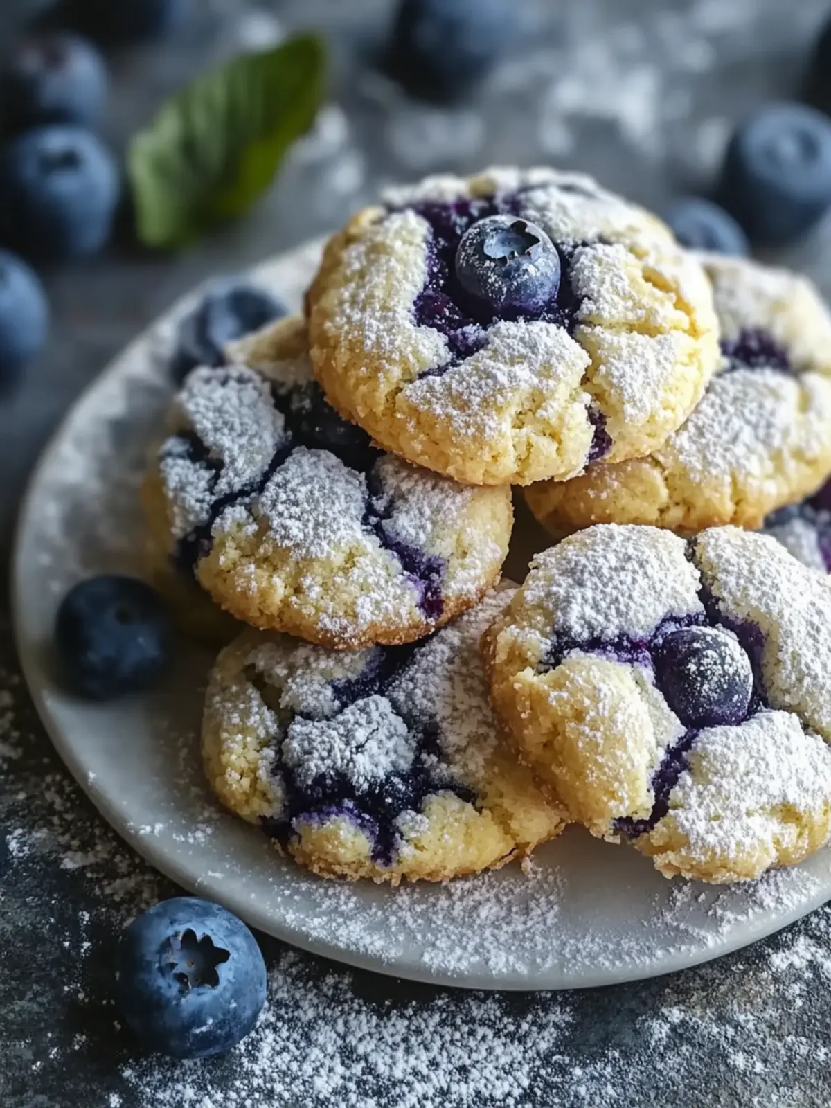 Blueberry Crinkle Cookies: Sweet Summer Delights Made Easy 2 Blueberry Crinkle Cookies