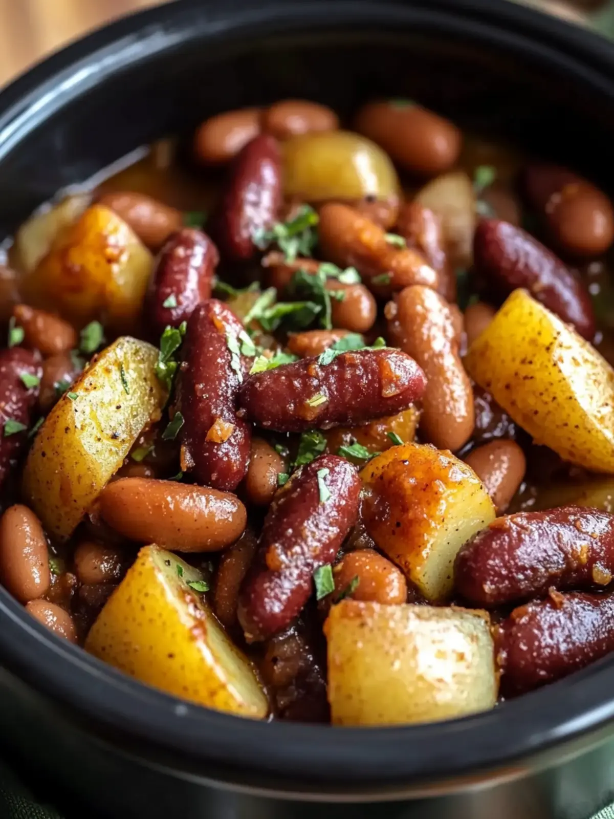 Crockpot Smokies with Beans and Potatoes: Cozy Comfort Food 3 Crockpot Smokies with Beans and Potatoes