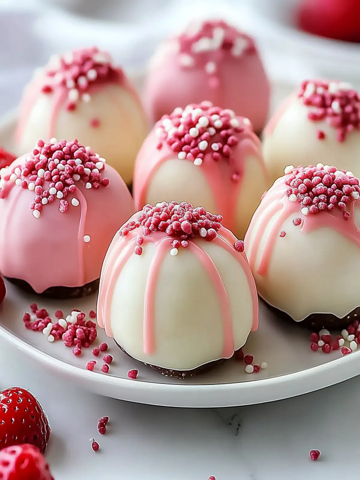 Delicious No-Bake Strawberry Cheesecake Truffle Balls You’ll Love 2 Strawberry Cheesecake Truffle Balls