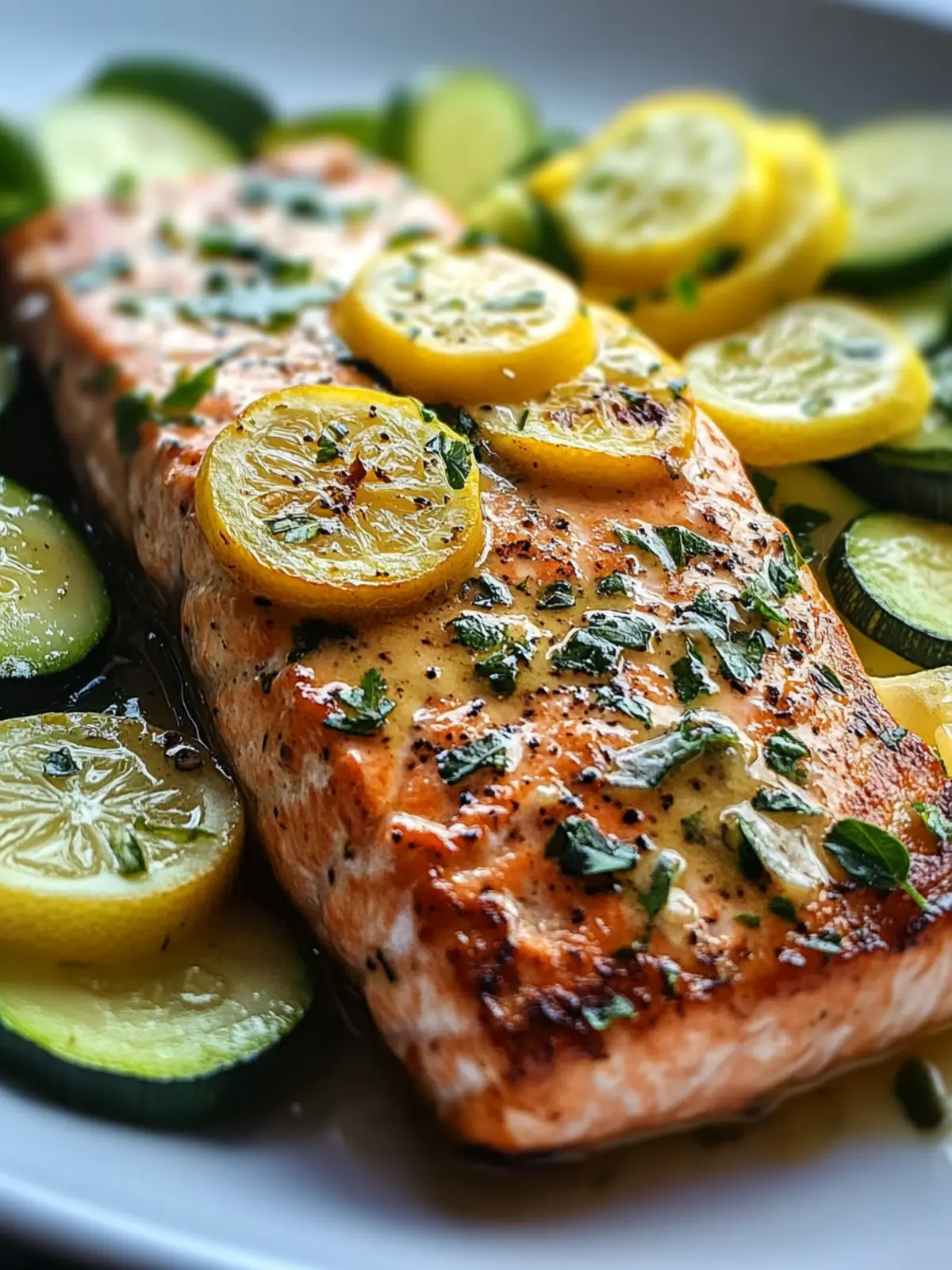 Lemon Butter Salmon & Zucchini: Quick Gourmet Dinner Delight 3 Lemon Butter Salmon & Zucchini