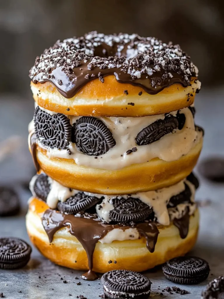 Killer Oreo Cheesecake Stuffed Donut Burger