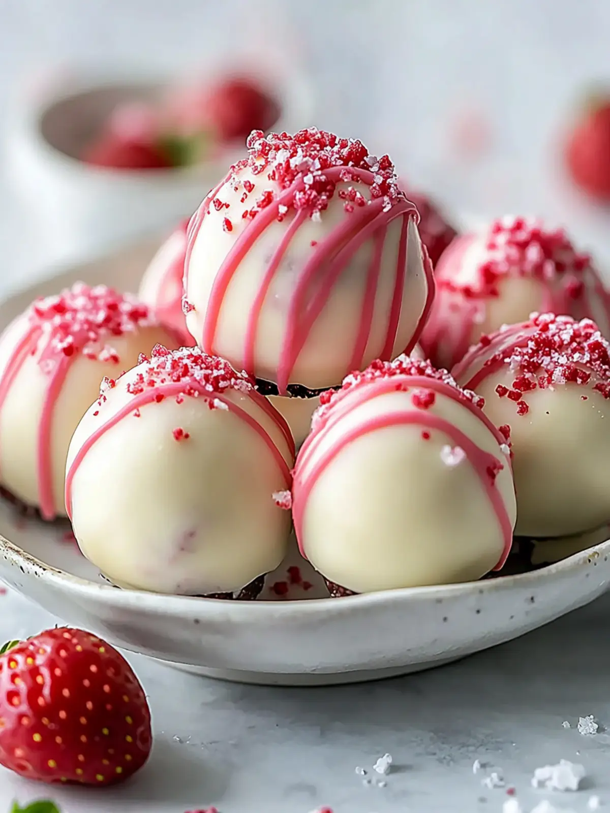 Delicious No-Bake Strawberry Cheesecake Truffle Balls You’ll Love 5 Strawberry Cheesecake Truffle Balls