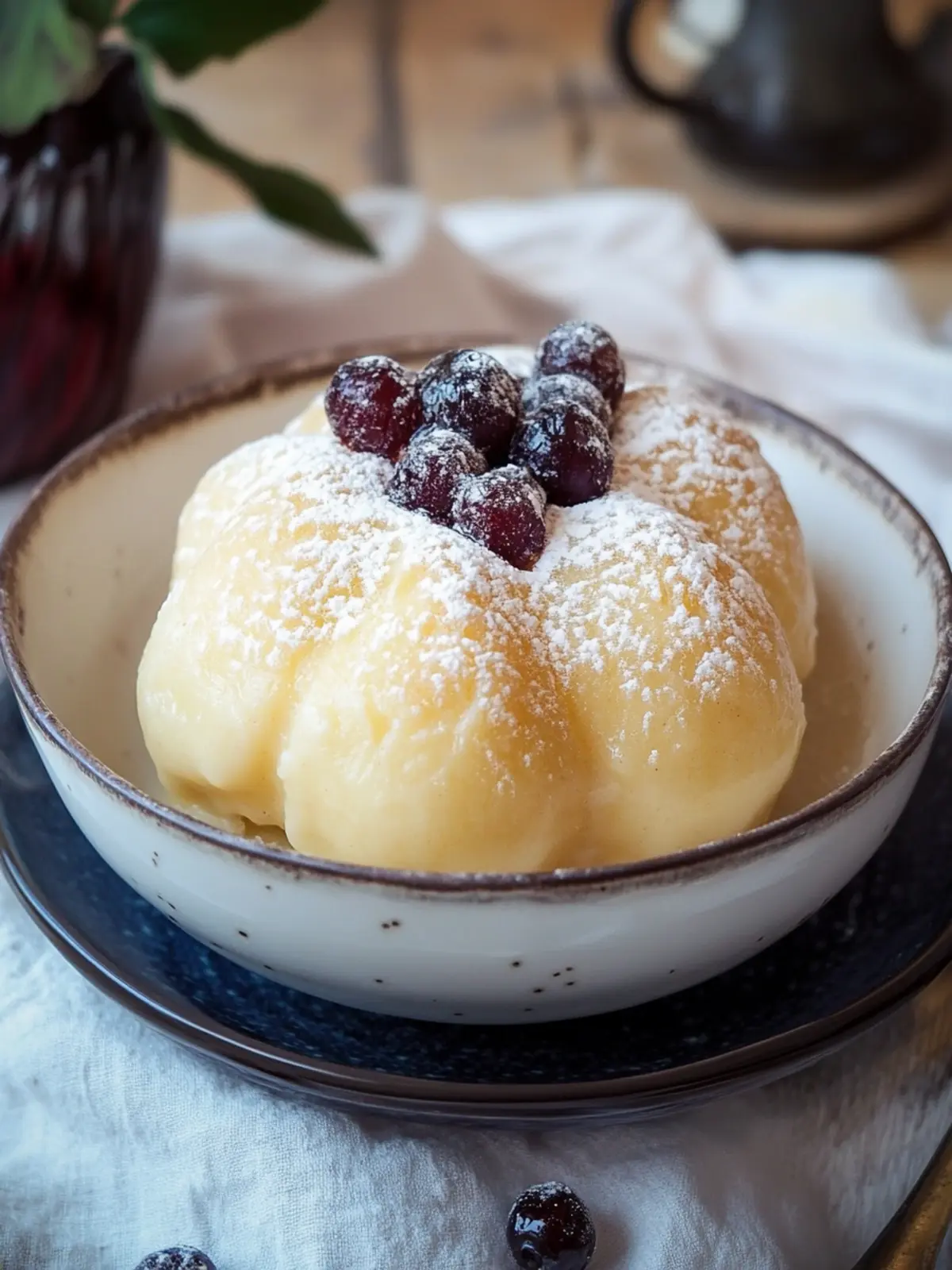 Dampfnudel (deutsche süße Knödel) with Dreamy Vanilla Sauce 3 Dampfnudel (deutsche süße Knödel)