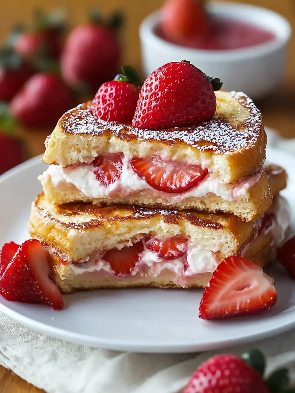 Strawberry Cheesecake Stuffed French Toast You Can't Resist 4 Strawberry Cheesecake Stuffed French Toast